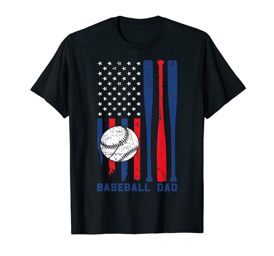 Baseball Dad American Flag Usa T-Shirt - Streetwear Style for Adults - T-Shirt, Sweatshirt, Hoodie