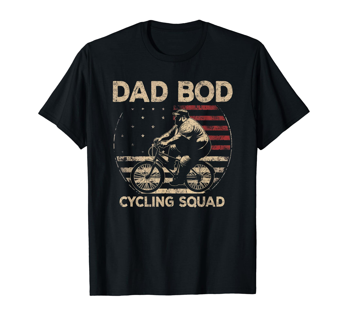 Dad Bod Cycling Squad Bicycle Dad Us Flag T-Shirt - Unique Graphic Unisex - T-Shirt, Sweatshirt, Hoodie