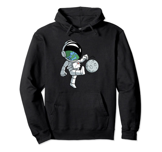 Astronaut Plays Soccer Hoodie - Trendy Graphic Men Women - T-Shirt, Sweatshirt, Hoodie
