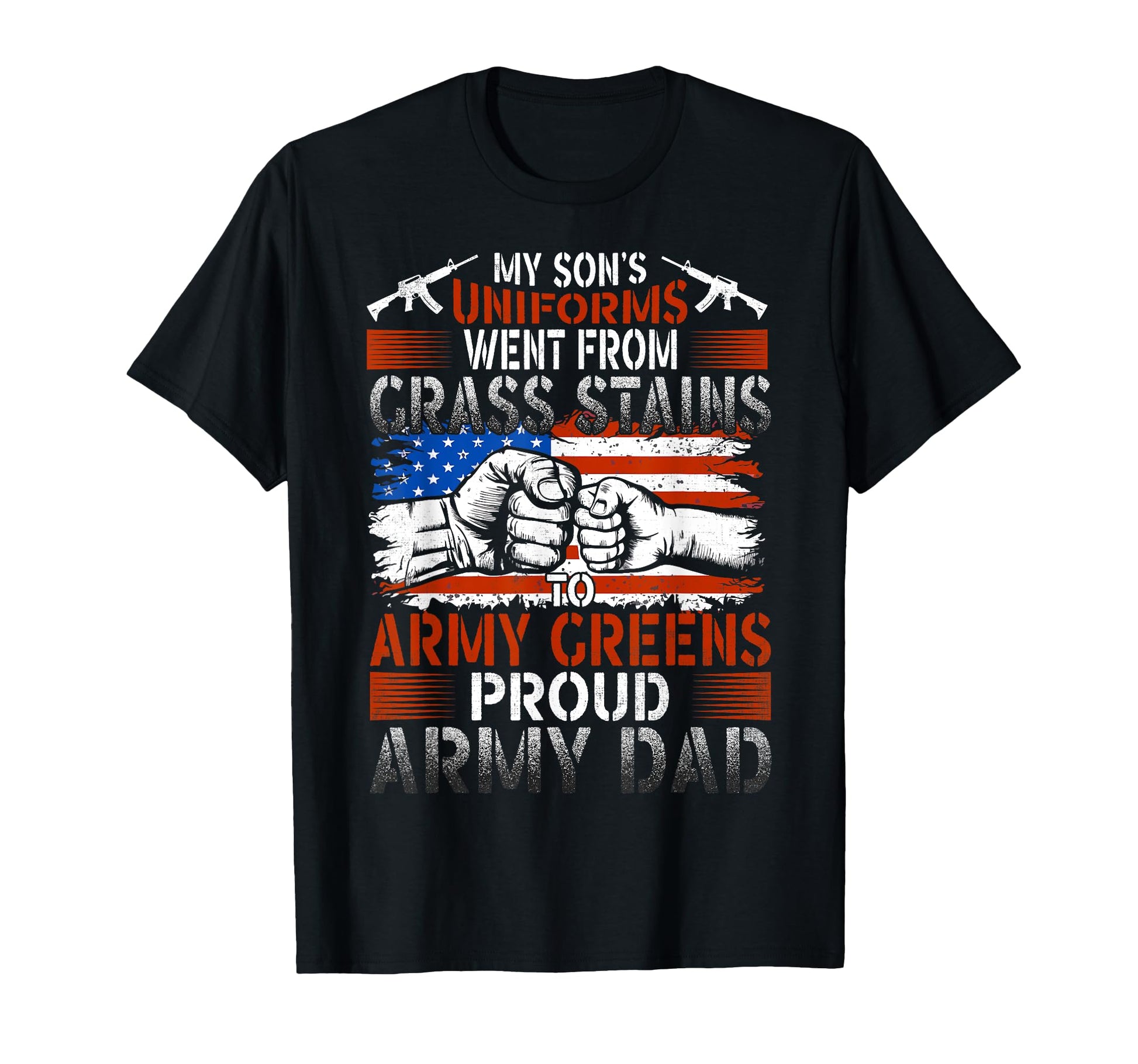 Proud Military Dad American Usa Flag T-Shirt - Fun Novelty Design Unisex - T-Shirt, Sweatshirt, Hoodie