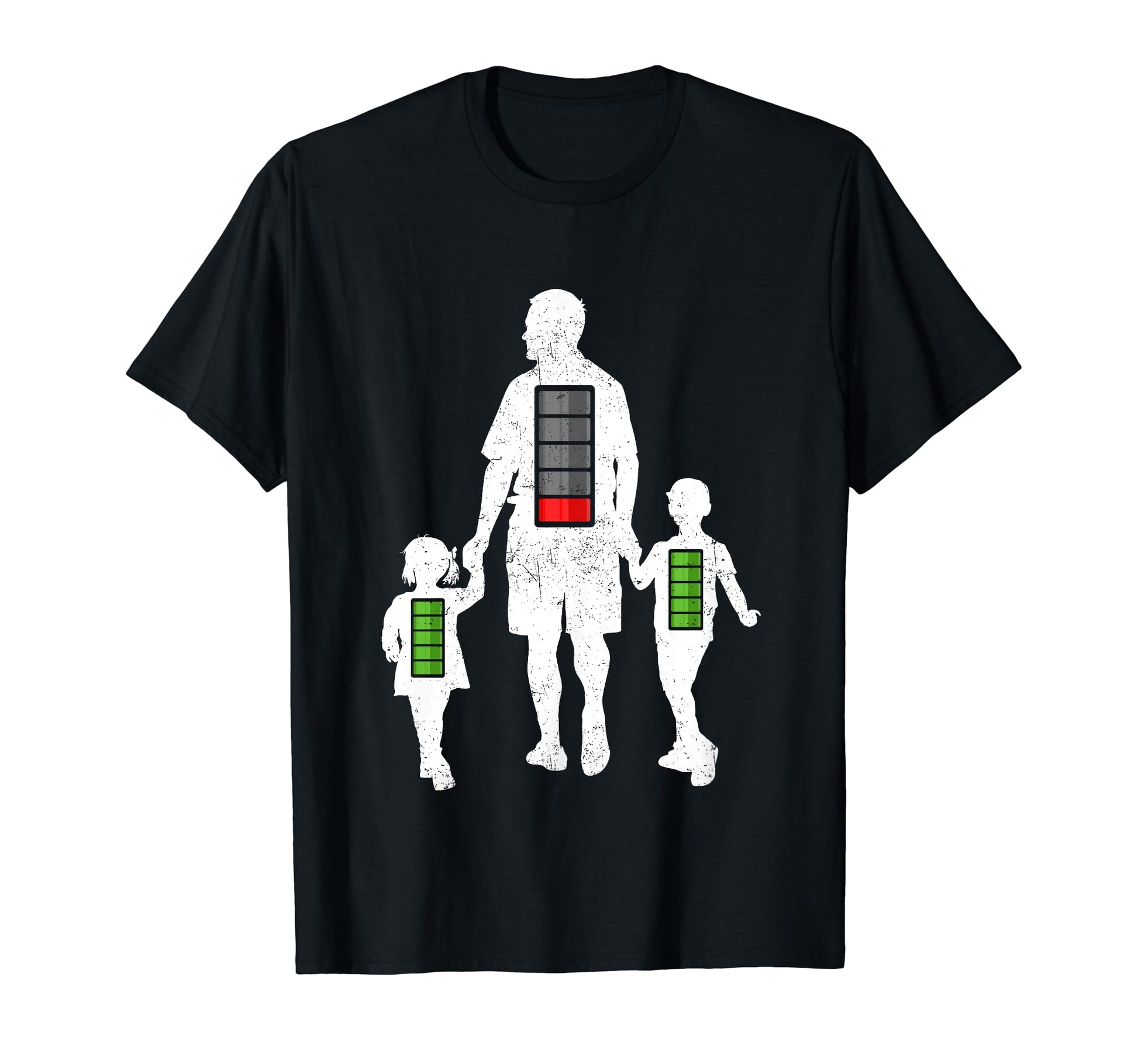 Twin Dad Low Battery Daughter Son Full T-Shirt - Unique Graphic for Adults - T-Shirt, Sweatshirt, Hoodie