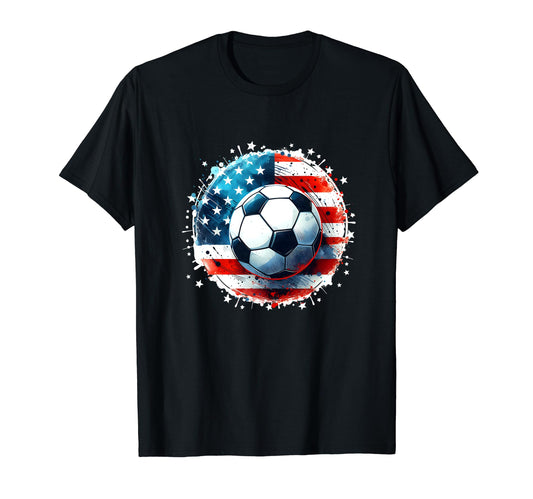 American Flag Soccer Player Soccer T-Shirt - Fun Novelty Design for Adults - T-Shirt, Sweatshirt, Hoodie