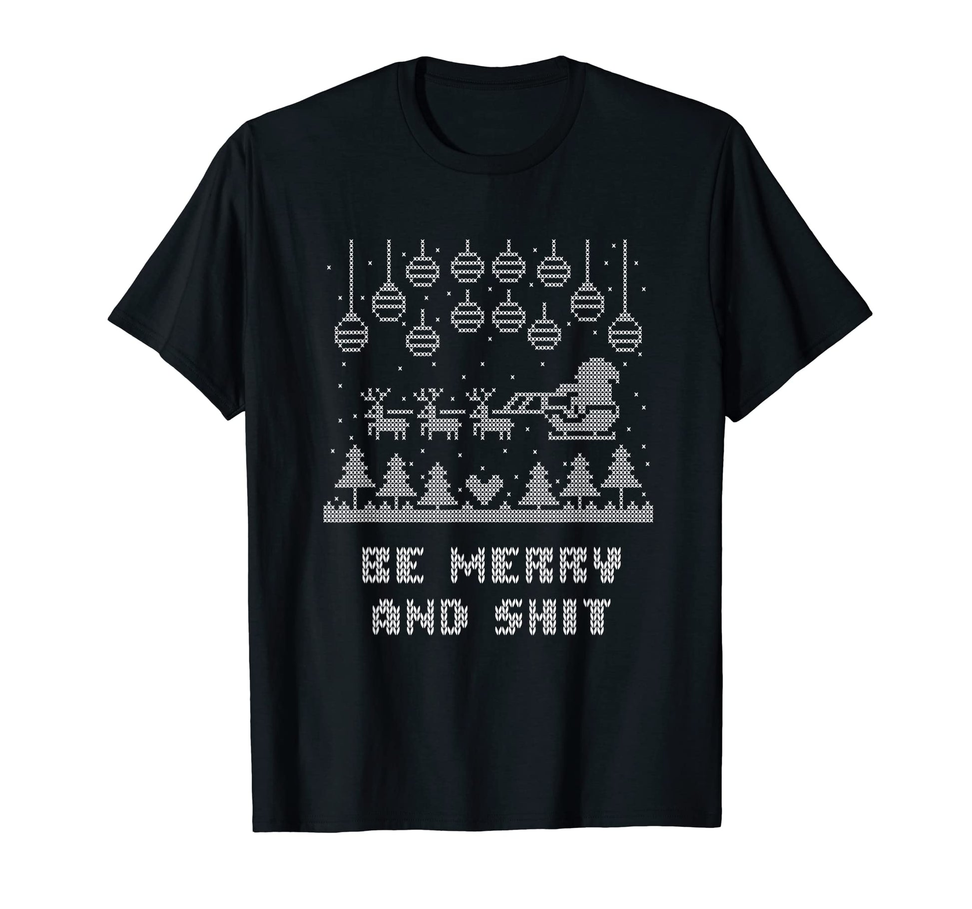 Be Merry And Shit Dad Jokes Punchline T-Shirt - Minimalist Print Unisex - T-Shirt, Sweatshirt, Hoodie