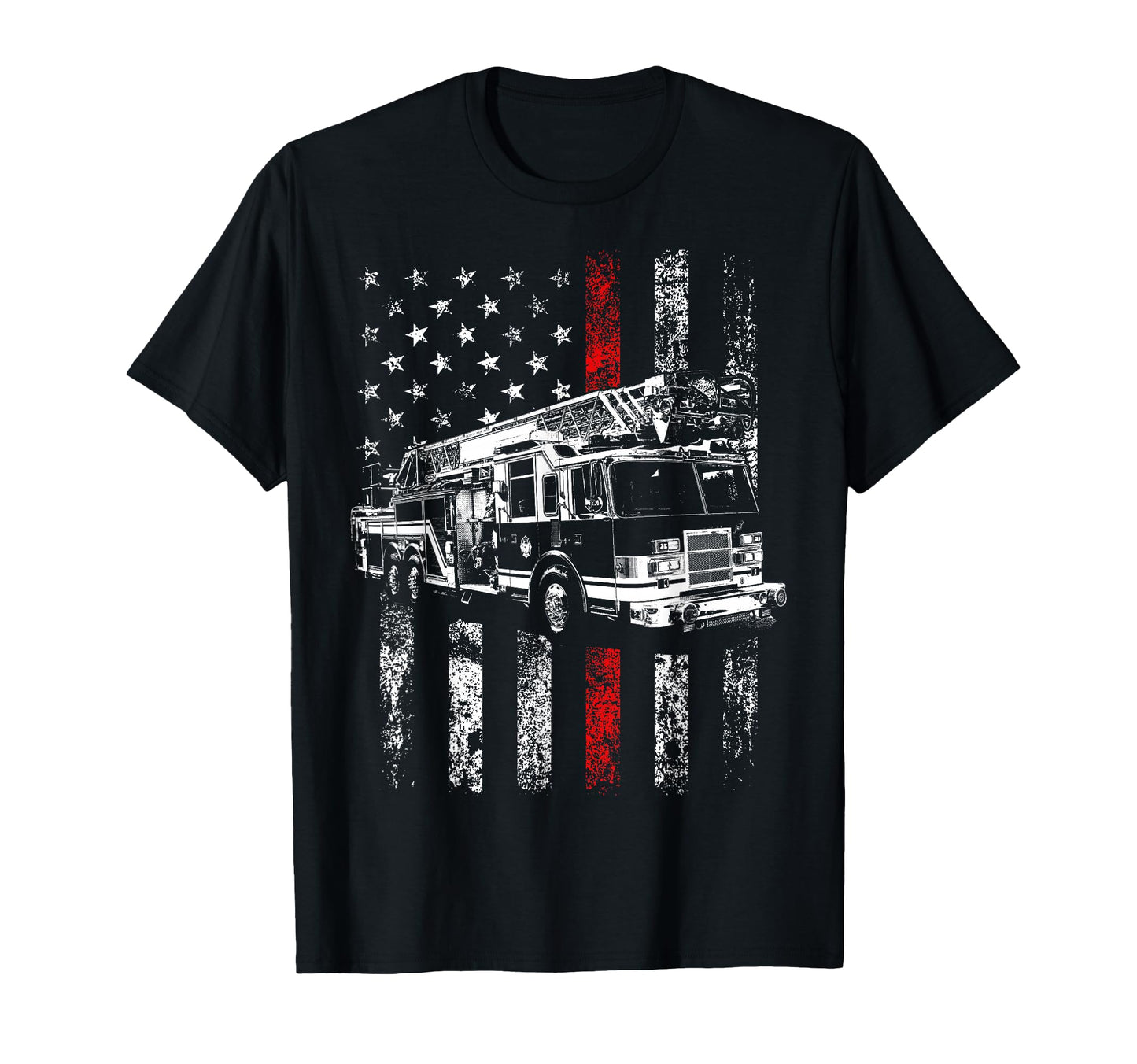 Fireman American Flag Thin Red Line T-Shirt - Trendy Graphic Men Women - T-Shirt, Sweatshirt, Hoodie