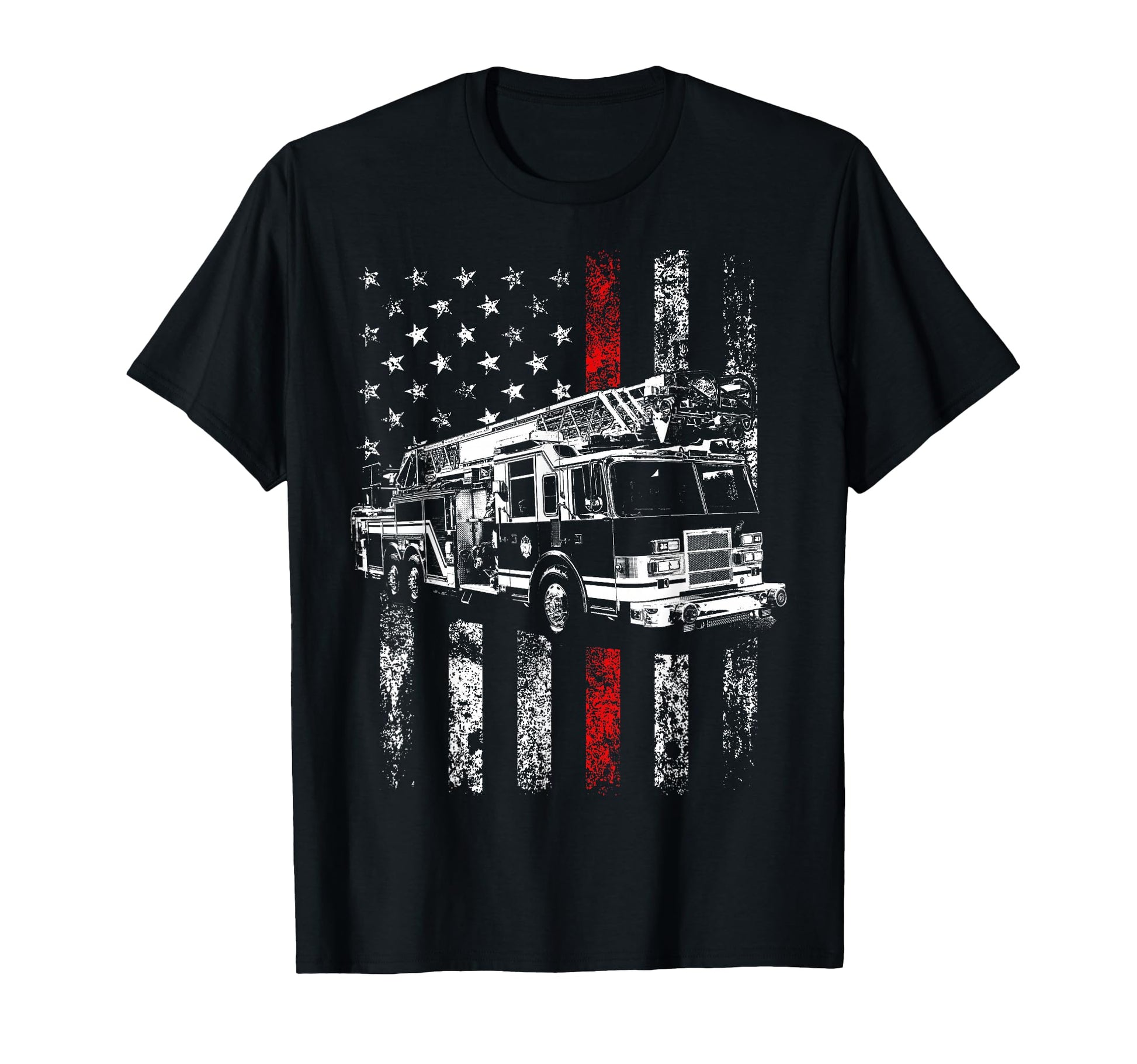 Fireman American Flag Thin Red Line T-Shirt - Trendy Graphic Men Women - T-Shirt, Sweatshirt, Hoodie