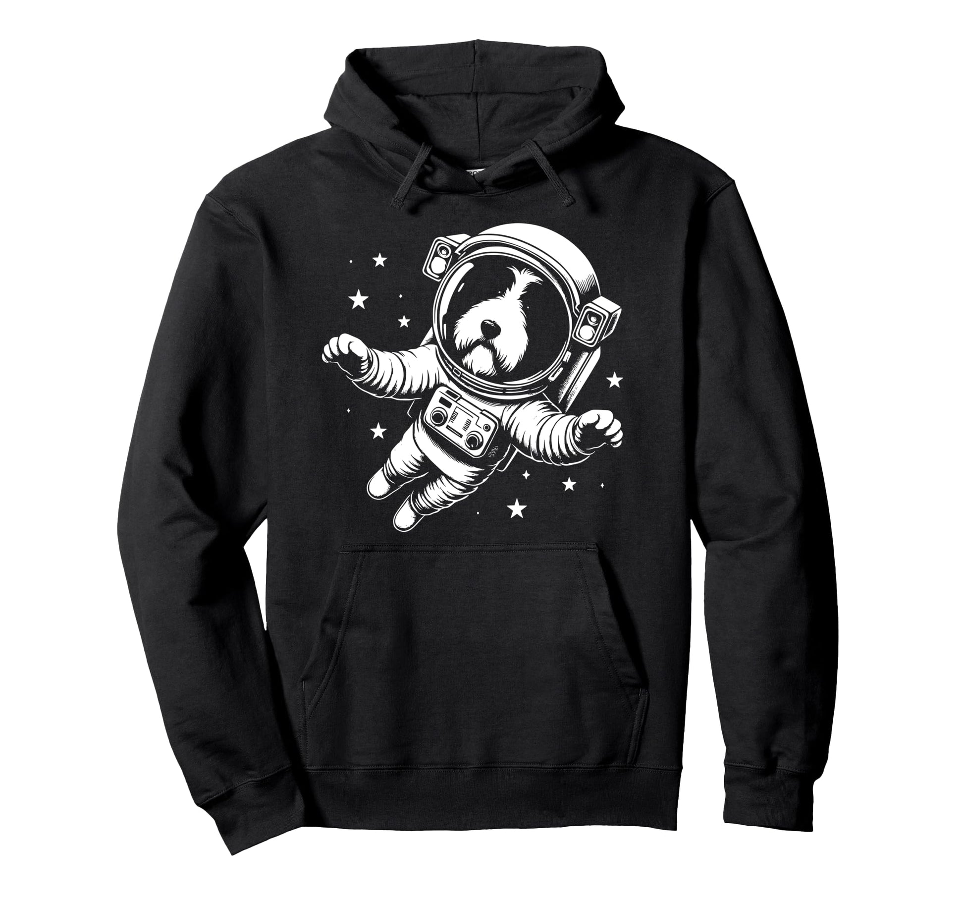 Dog Dad Mom Space Astronaut Bearded Collie Hoodie - Trendy Graphic Unisex - T-Shirt, Sweatshirt, Hoodie