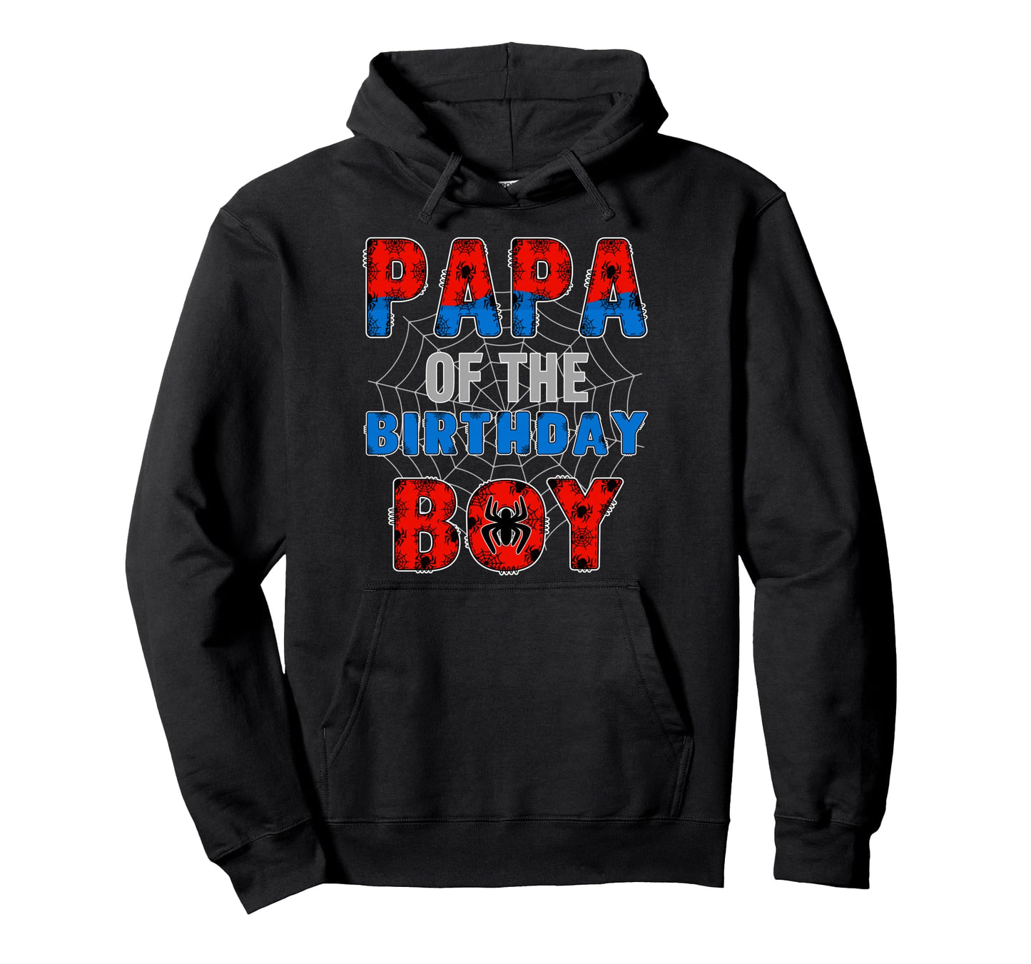 Papa Birthday Family Spider Web Birthday Hoodie - Graphic Print Unisex - T-Shirt, Sweatshirt, Hoodie