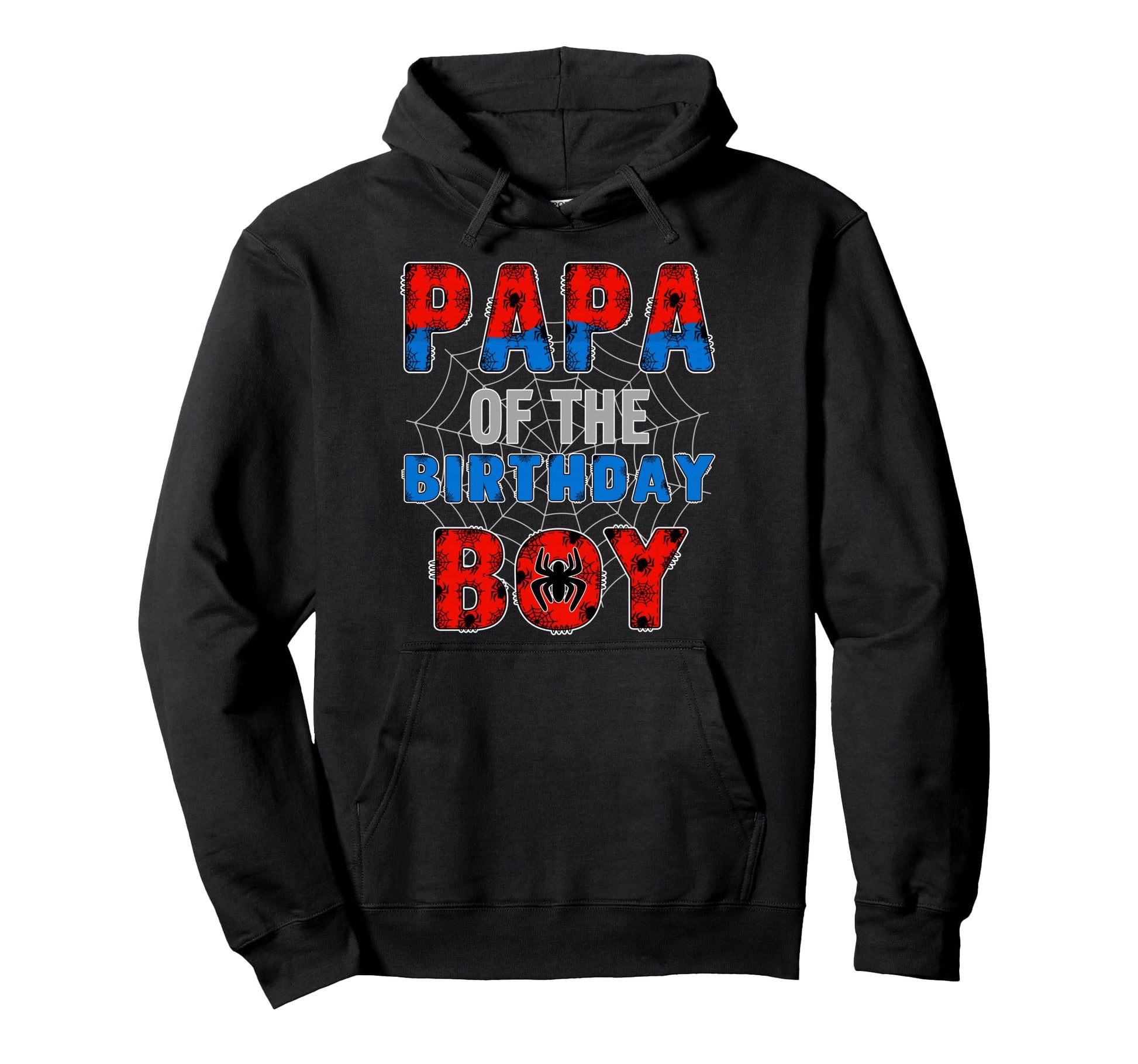 Papa Birthday Family Spider Web Birthday Hoodie - Graphic Print Unisex - T-Shirt, Sweatshirt, Hoodie