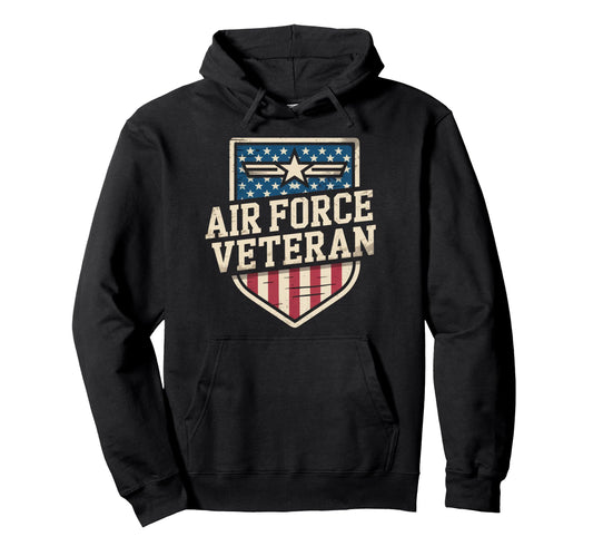 Air Force Veteran Us American Flag Dad Hoodie - Unique Graphic Men Women - T-Shirt, Sweatshirt, Hoodie