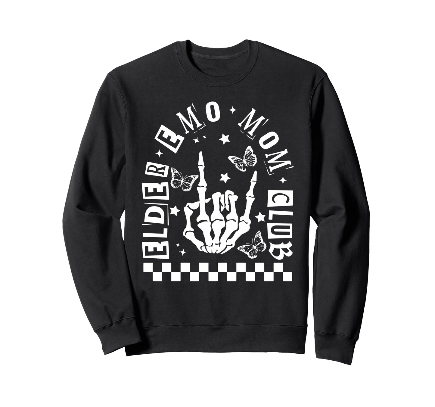 Elder Emo Mom Club Alternative Mom Sweatshirt - Minimalist Print Men Women - T-Shirt, Sweatshirt, Hoodie
