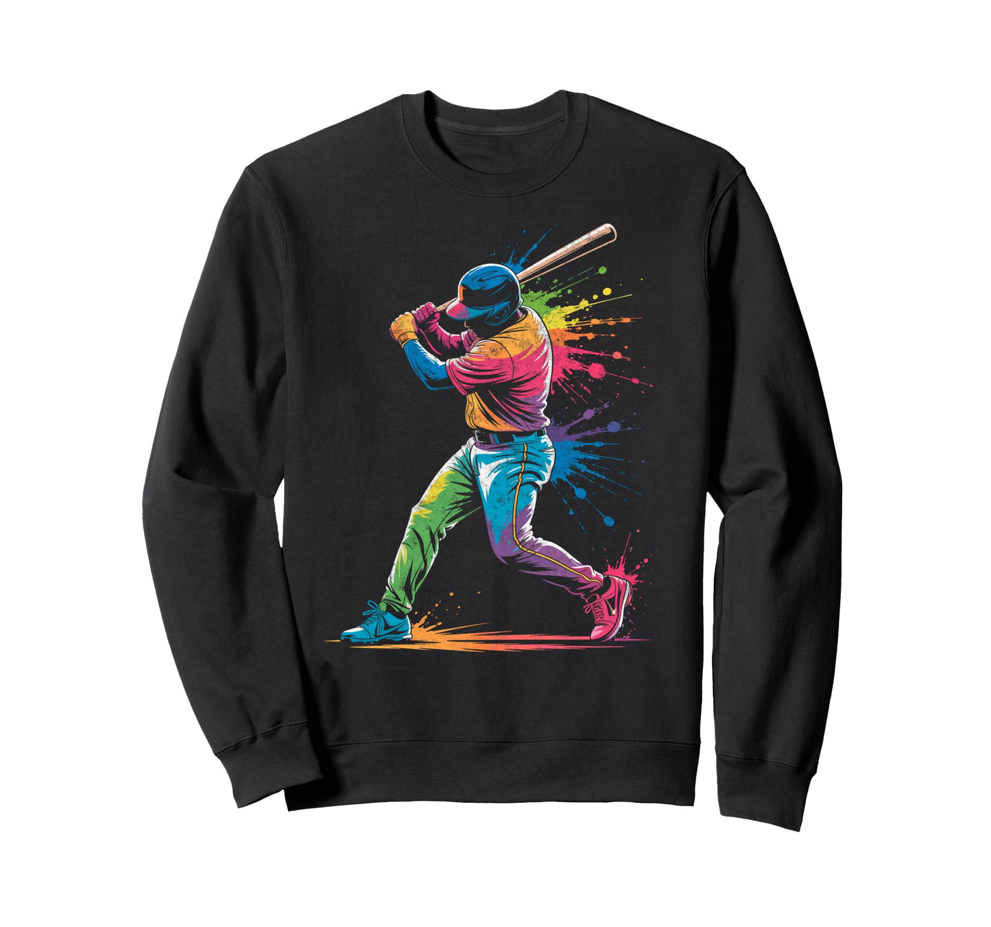 Paint Splash Baseball Player Coach Sweatshirt - Streetwear Style Unisex - T-Shirt, Sweatshirt, Hoodie