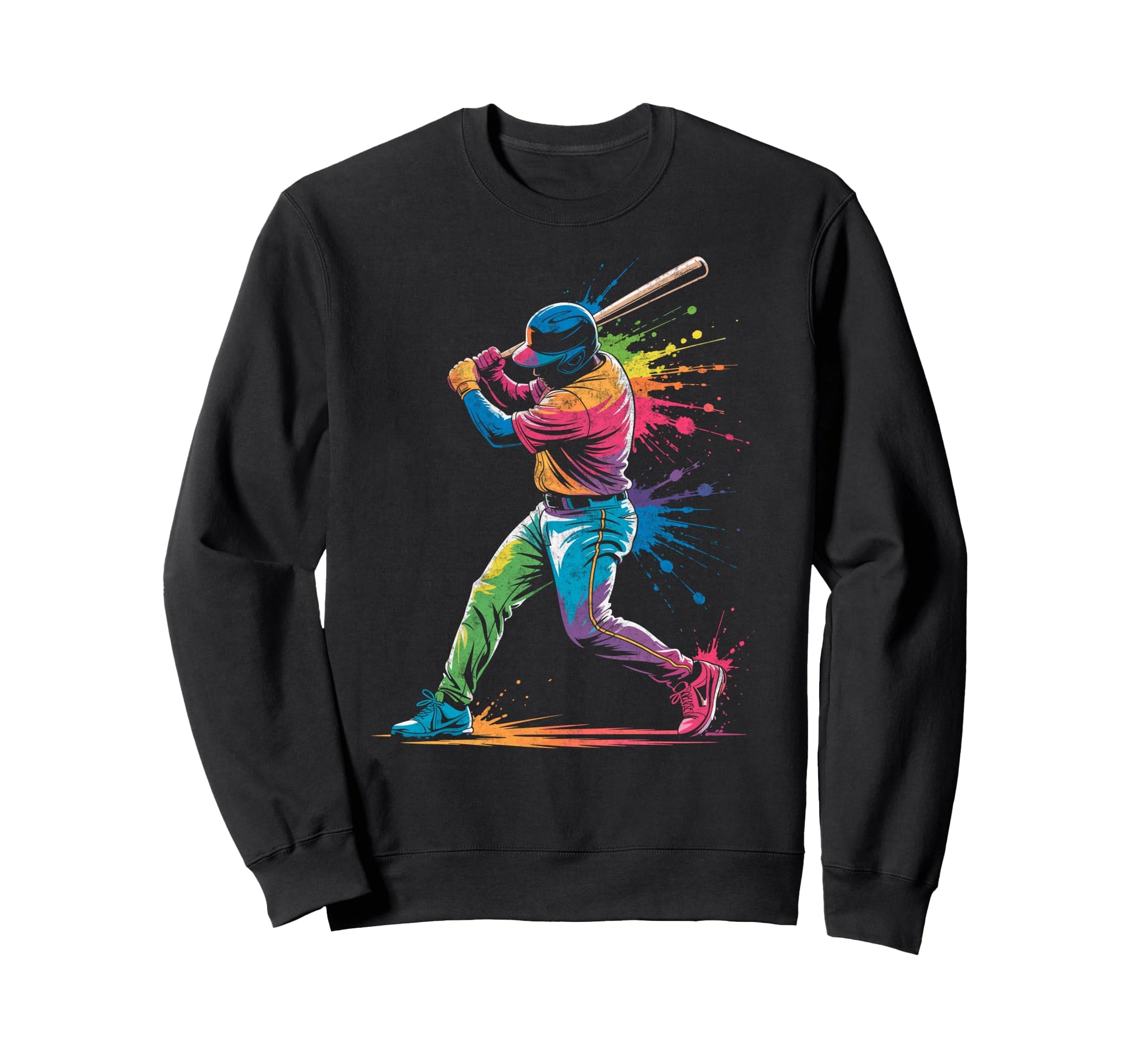 Paint Splash Baseball Player Coach Sweatshirt - Streetwear Style Unisex - T-Shirt, Sweatshirt, Hoodie