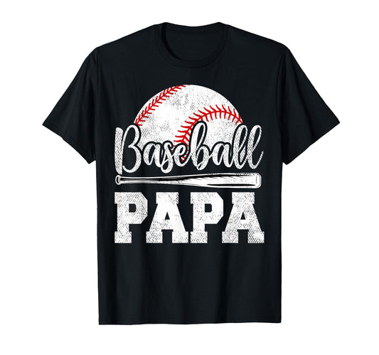 Baseball Papa Baseball Player Game T-Shirt - Custom Art Print for Adults - T-Shirt, Sweatshirt, Hoodie