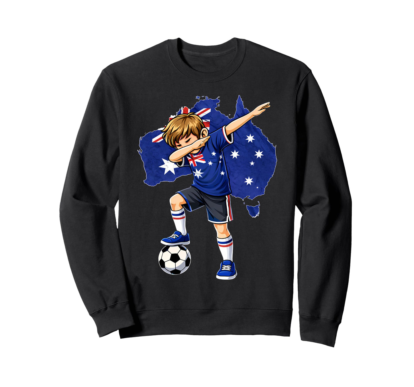 Dabbing Soccer Australia Jersey Sweatshirt - Custom Art Print for Adults - T-Shirt, Sweatshirt, Hoodie