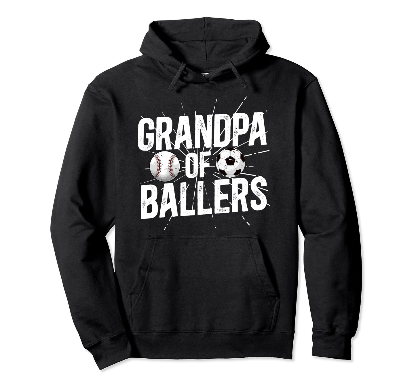 Grandpa Ballers Proud Soccer Baseball Hoodie - Unique Graphic Men Women - T-Shirt, Sweatshirt, Hoodie