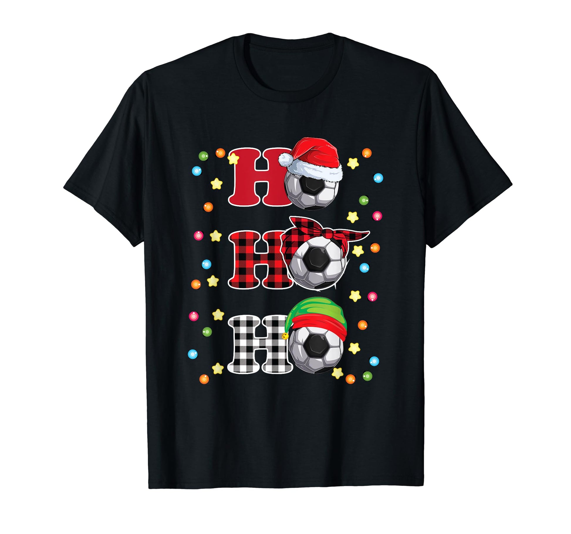 Ho Ho Ho Santa Red Plaid Lights Pajama T-Shirt - Streetwear Style Unisex - T-Shirt, Sweatshirt, Hoodie