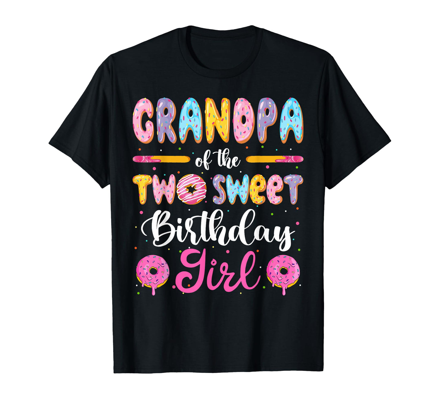 Grandpa Two Sweet Birthday Donut 2Nd T-Shirt - Unique Graphic Unisex - T-Shirt, Sweatshirt, Hoodie