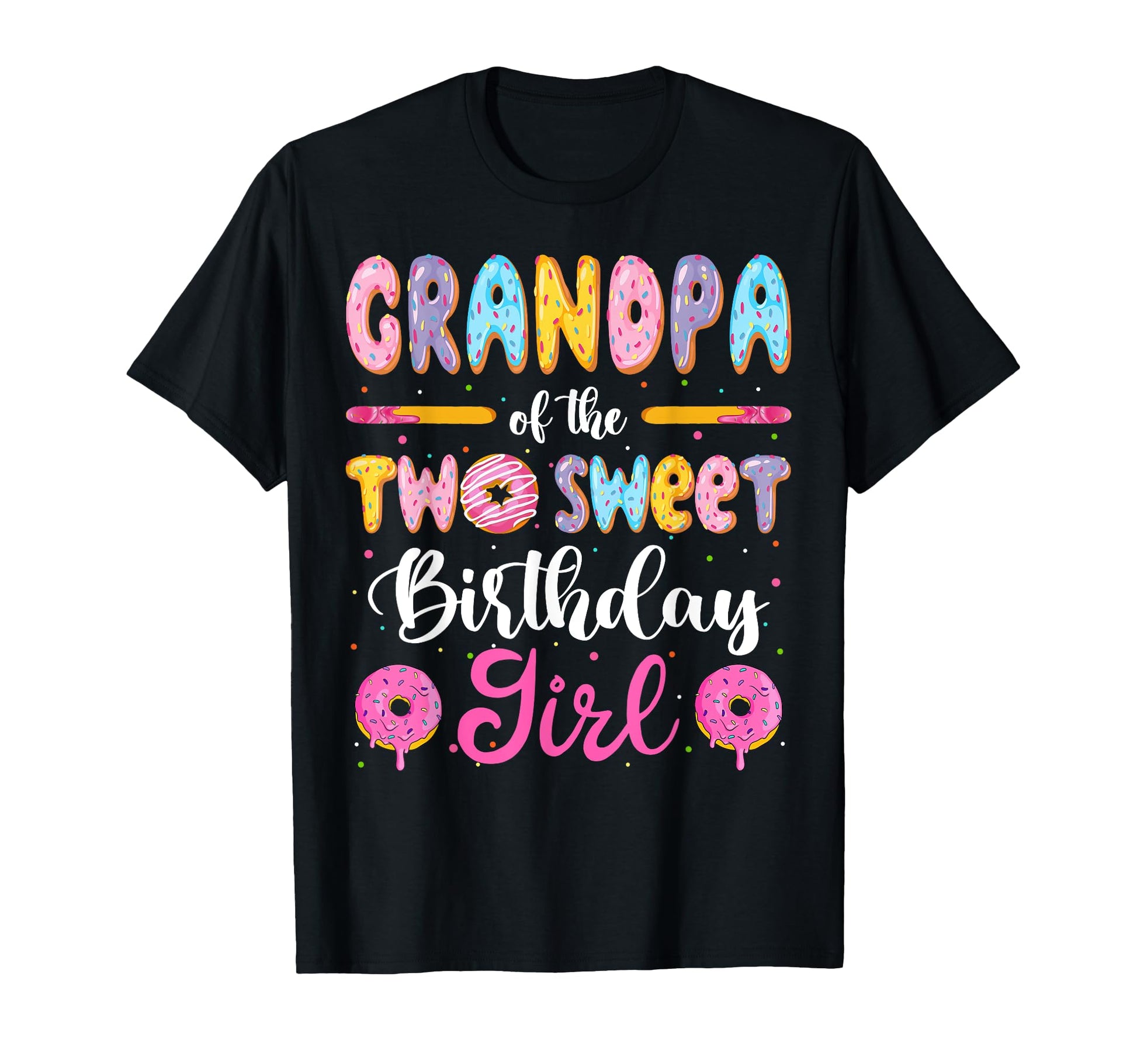 Grandpa Two Sweet Birthday Donut 2Nd T-Shirt - Unique Graphic Unisex - T-Shirt, Sweatshirt, Hoodie