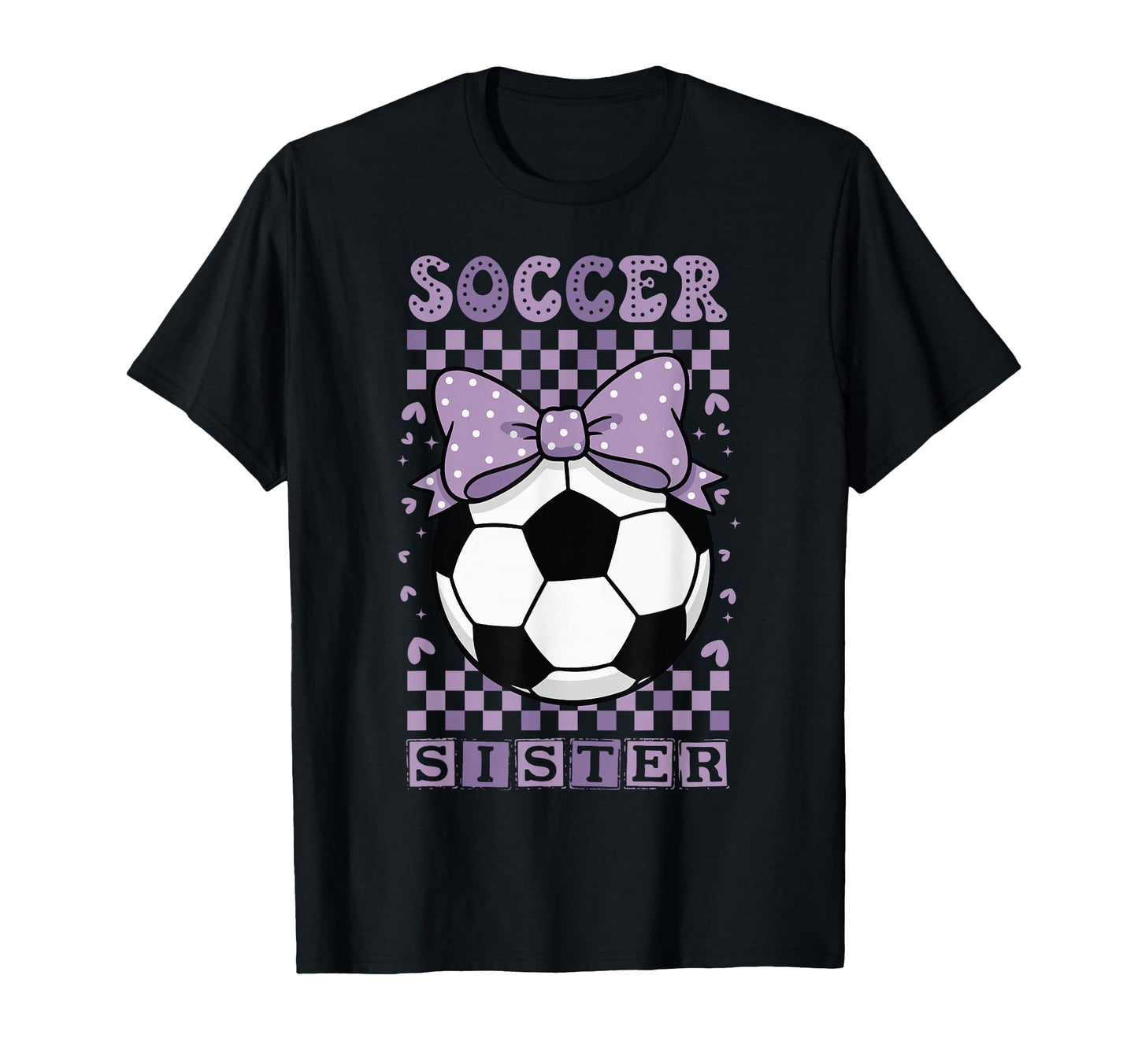 Soccer Sister Ball Purple Coquette Bow T-Shirt - Fun Novelty Design Unisex - T-Shirt, Sweatshirt, Hoodie