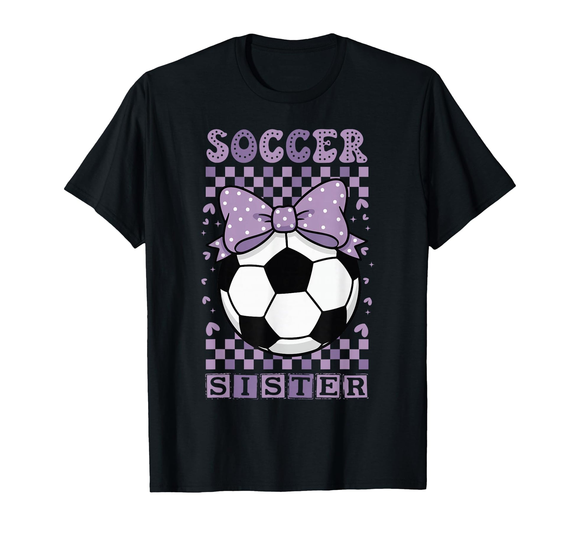 Soccer Sister Ball Purple Coquette Bow T-Shirt - Fun Novelty Design Unisex - T-Shirt, Sweatshirt, Hoodie