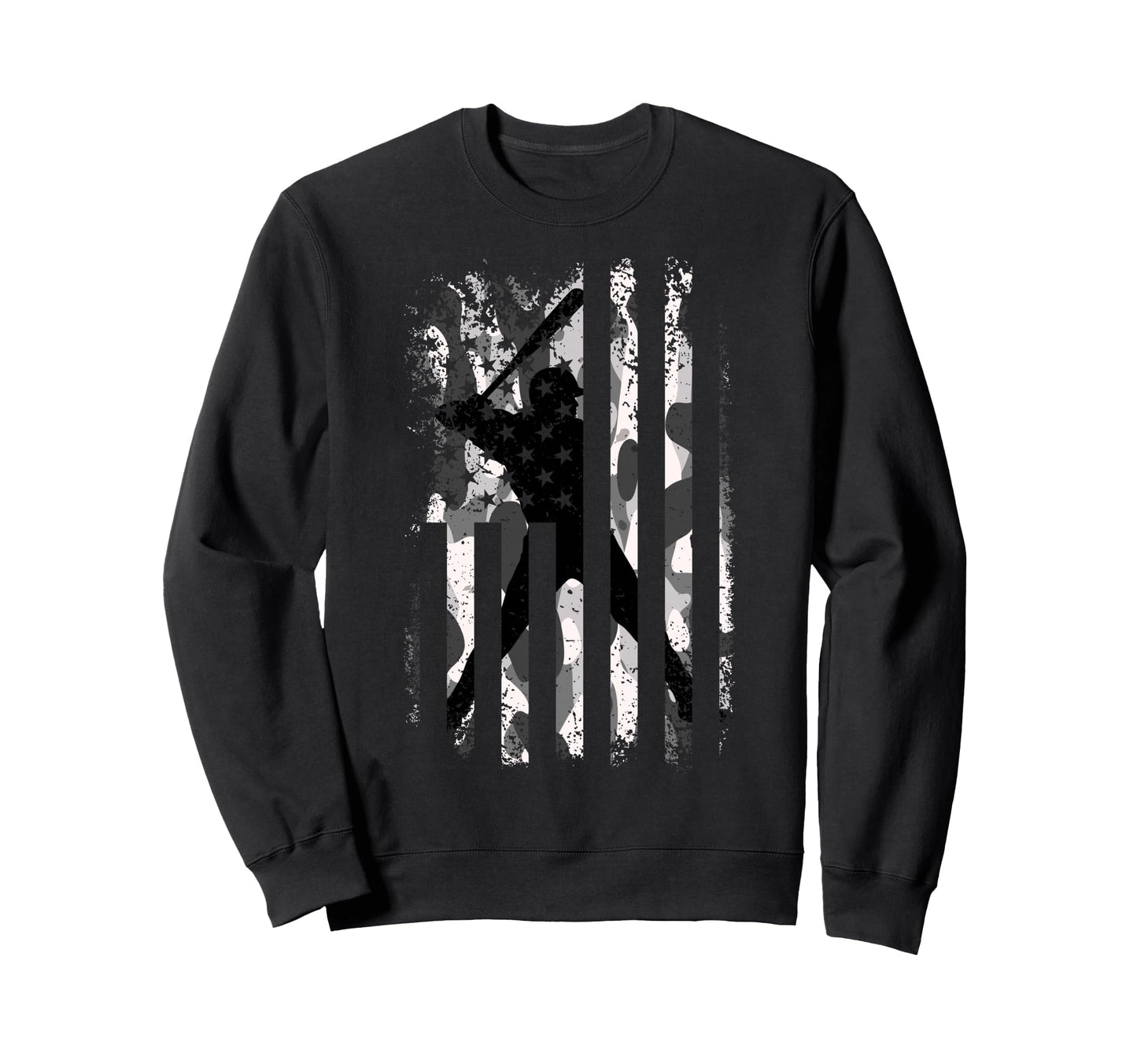 Baseball Us Camouflage Flag Sweatshirt - Minimalist Print for Adults - T-Shirt, Sweatshirt, Hoodie