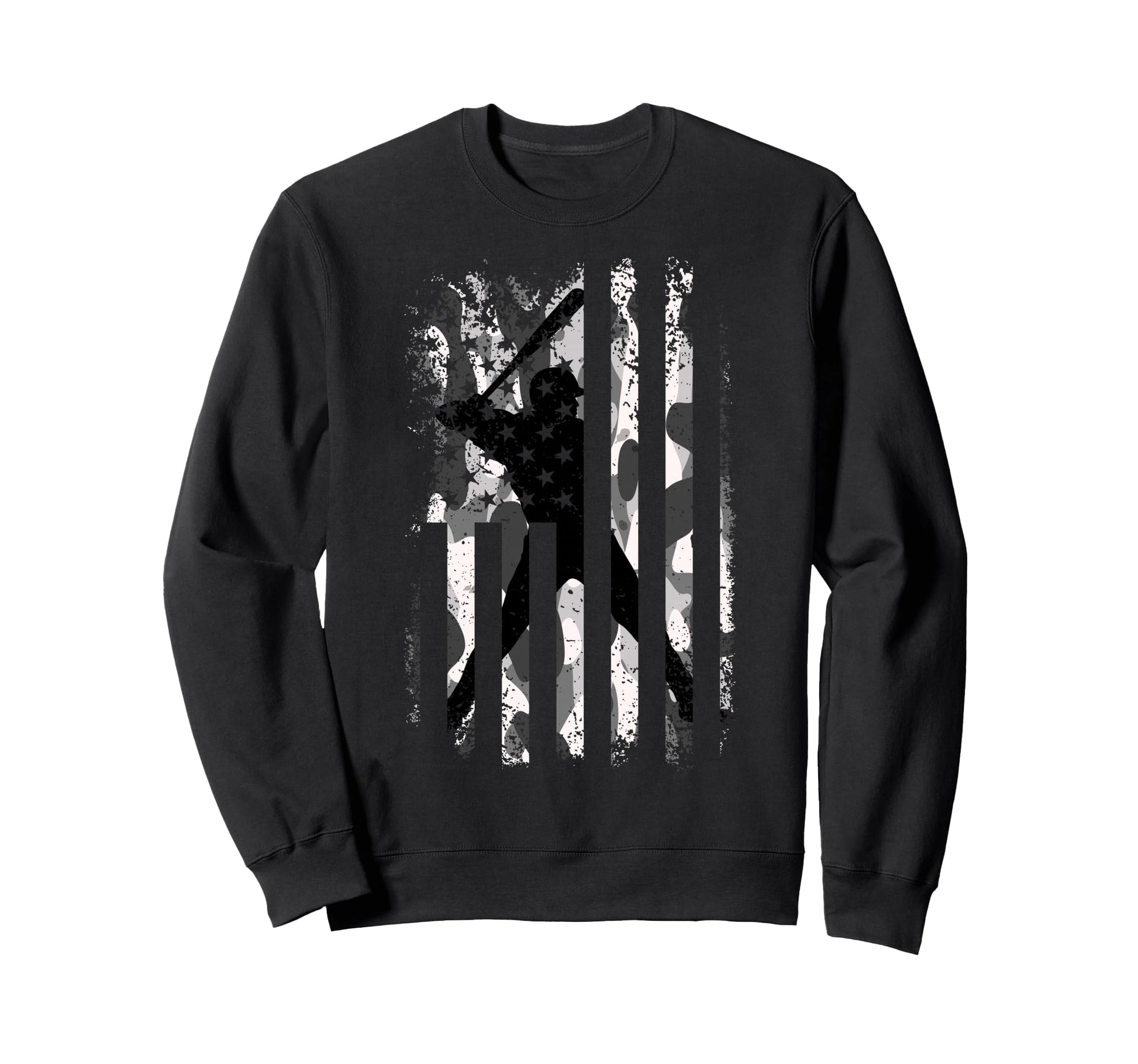 Baseball Us Camouflage Flag Sweatshirt - Minimalist Print for Adults - T-Shirt, Sweatshirt, Hoodie