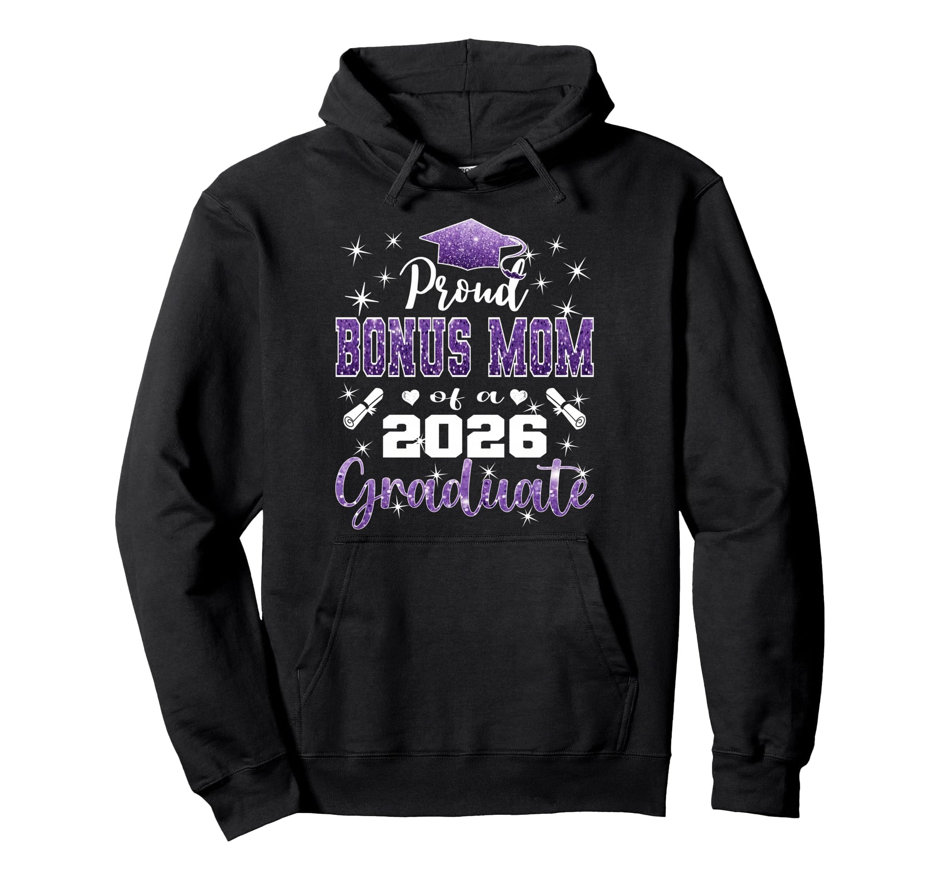 Super Proud Bonus Mom 2026 Graduate Hoodie - Casual Everyday Wear Unisex - T-Shirt, Sweatshirt, Hoodie