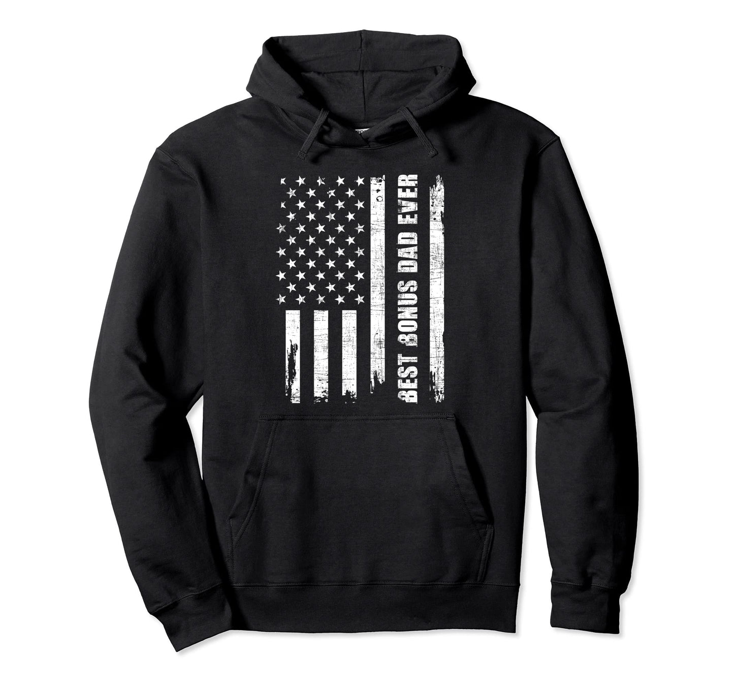 Best Bonus Dad Ever Usa Flag Adoptive Hoodie - Custom Art Print Men Women - T-Shirt, Sweatshirt, Hoodie