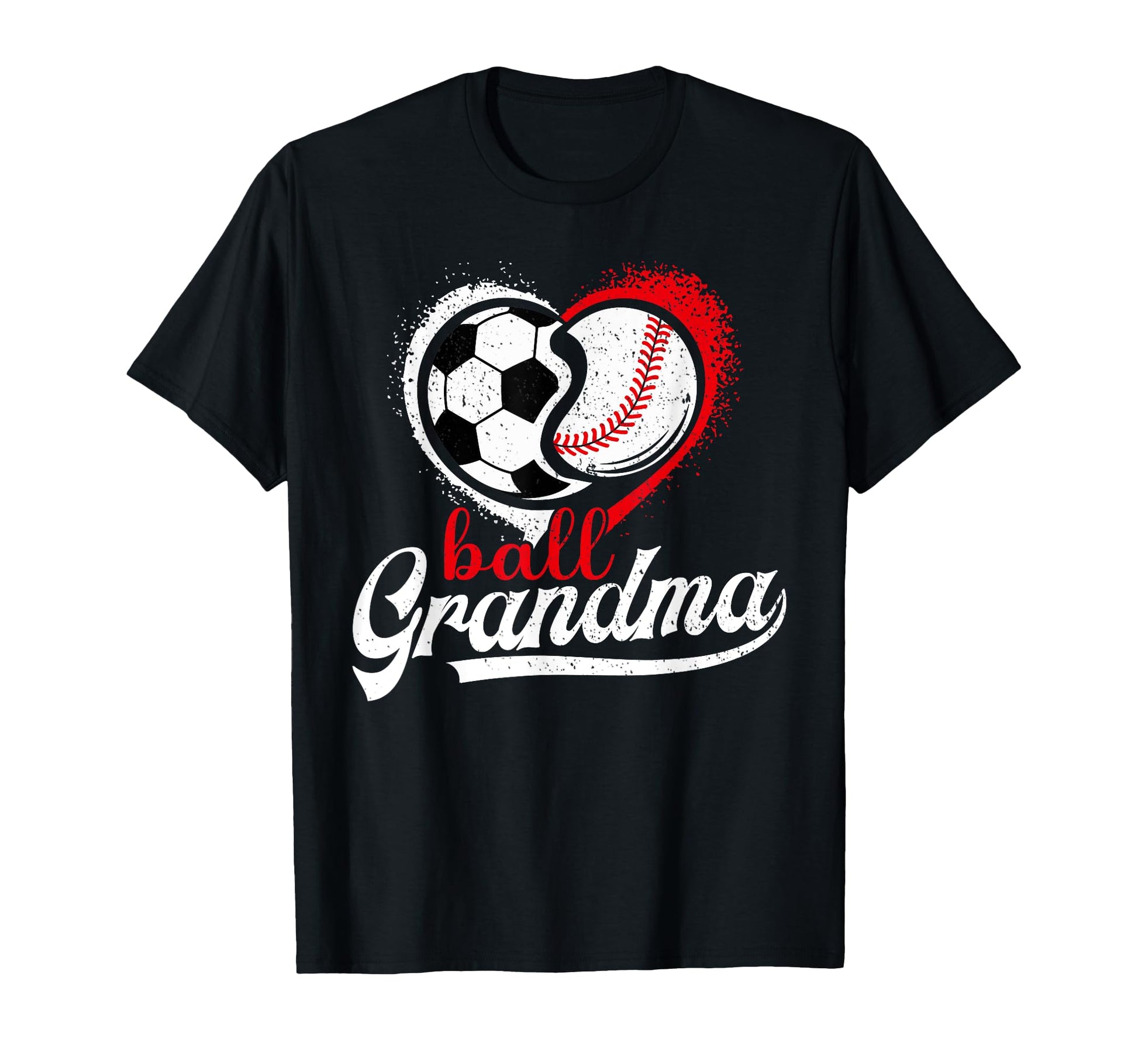 Ball Grandma Heart Soccer Baseball Grandma T-Shirt - Unique Graphic Unisex - T-Shirt, Sweatshirt, Hoodie