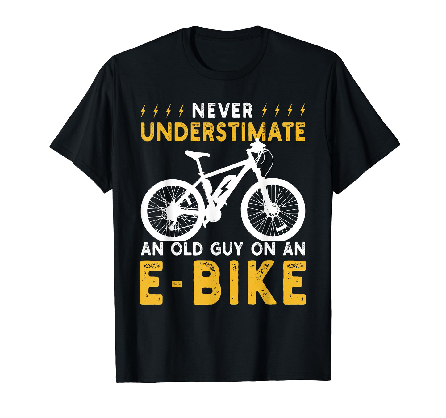 Funny Cycling Old Guy E Bike Dad T-Shirt - Fun Novelty Design for Adults - T-Shirt, Sweatshirt, Hoodie