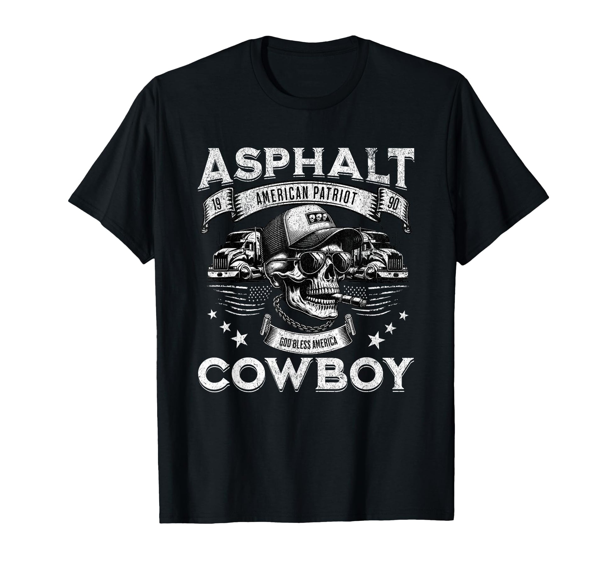 Asphalt Cowboy American Flag Truck T-Shirt - Streetwear Style for Adults - T-Shirt, Sweatshirt, Hoodie