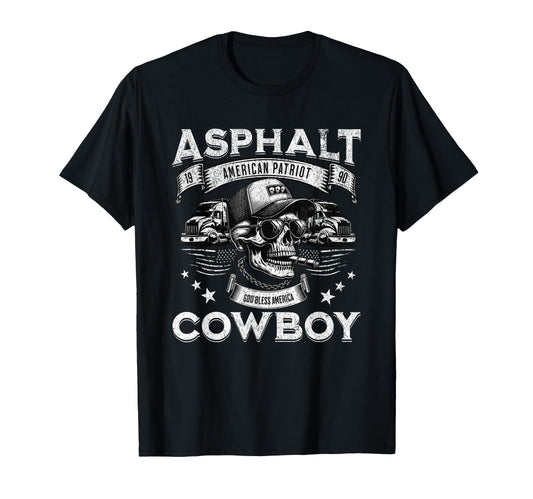 Asphalt Cowboy American Flag Truck T-Shirt - Streetwear Style for Adults - T-Shirt, Sweatshirt, Hoodie