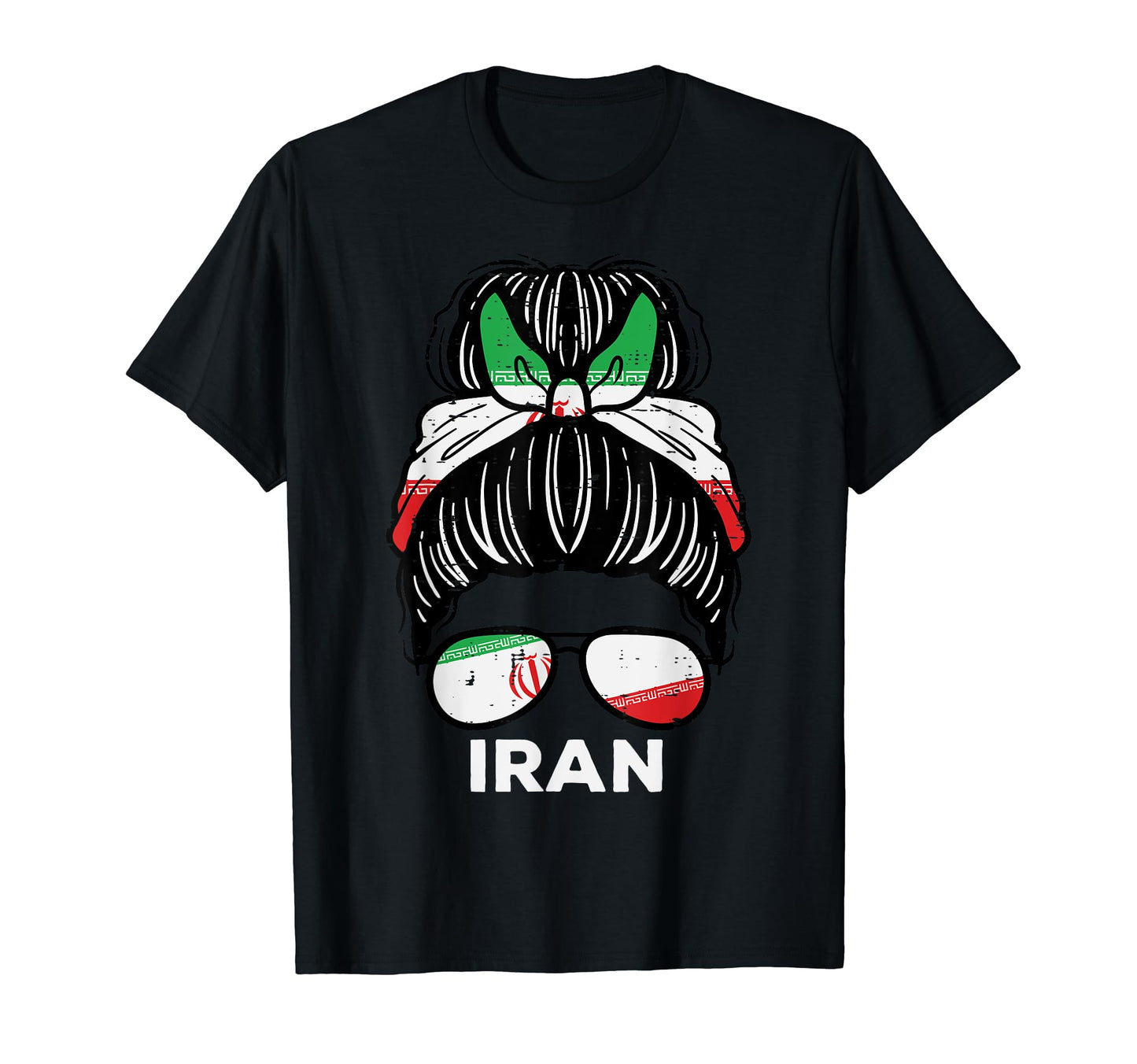Iran Flag Iranian Hairbun Football T-Shirt - Novelty Apparel for Adults - T-Shirt, Sweatshirt, Hoodie