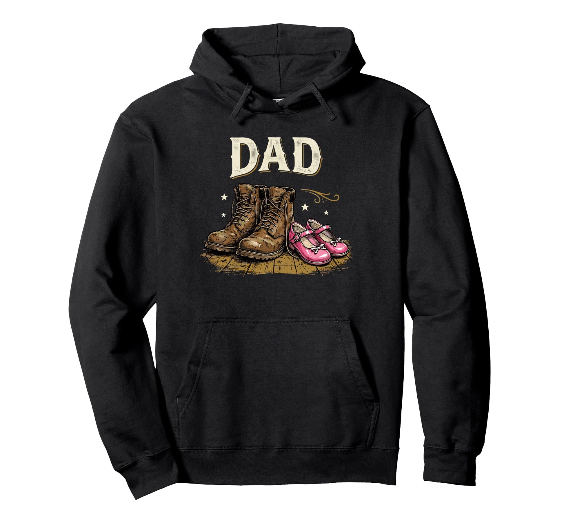 Proud Dad Daughter Boots Father Hoodie - Casual Everyday Wear Men Women - T-Shirt, Sweatshirt, Hoodie