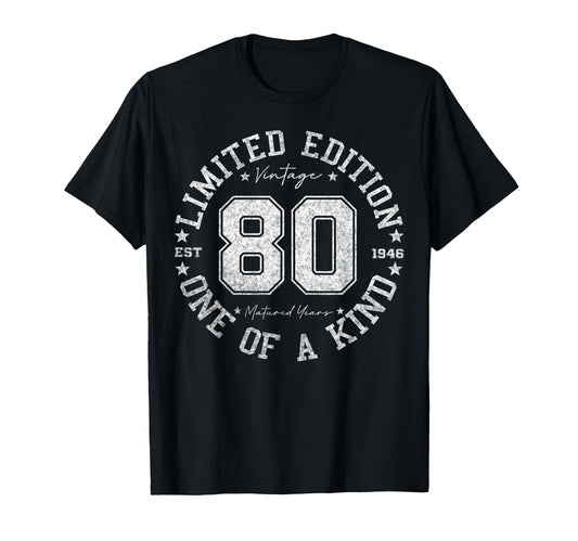 80 Year Old Gifts 1946 80Th Birthday T-Shirt - Aesthetic Graphic for Adults - T-Shirt, Sweatshirt, Hoodie