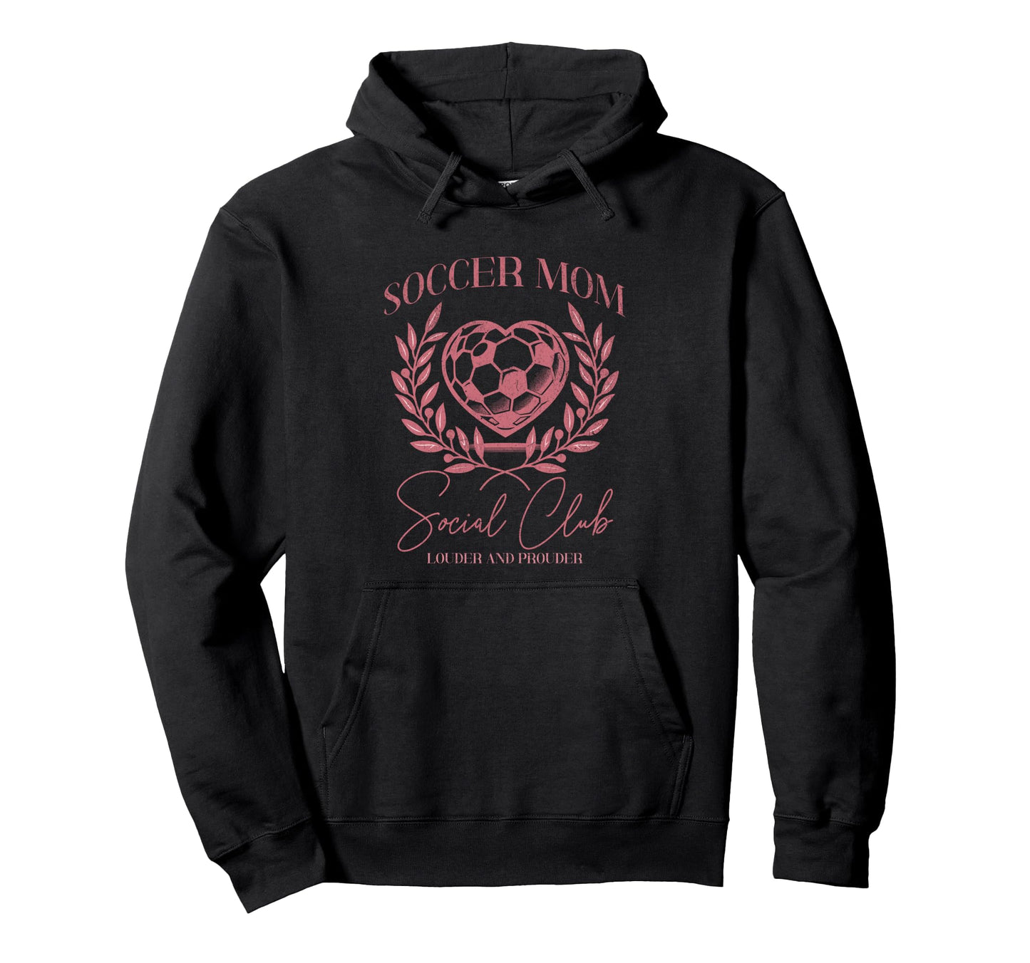 Soccer Mom Social Club Heart Sideline Hoodie - Graphic Print for Adults - T-Shirt, Sweatshirt, Hoodie