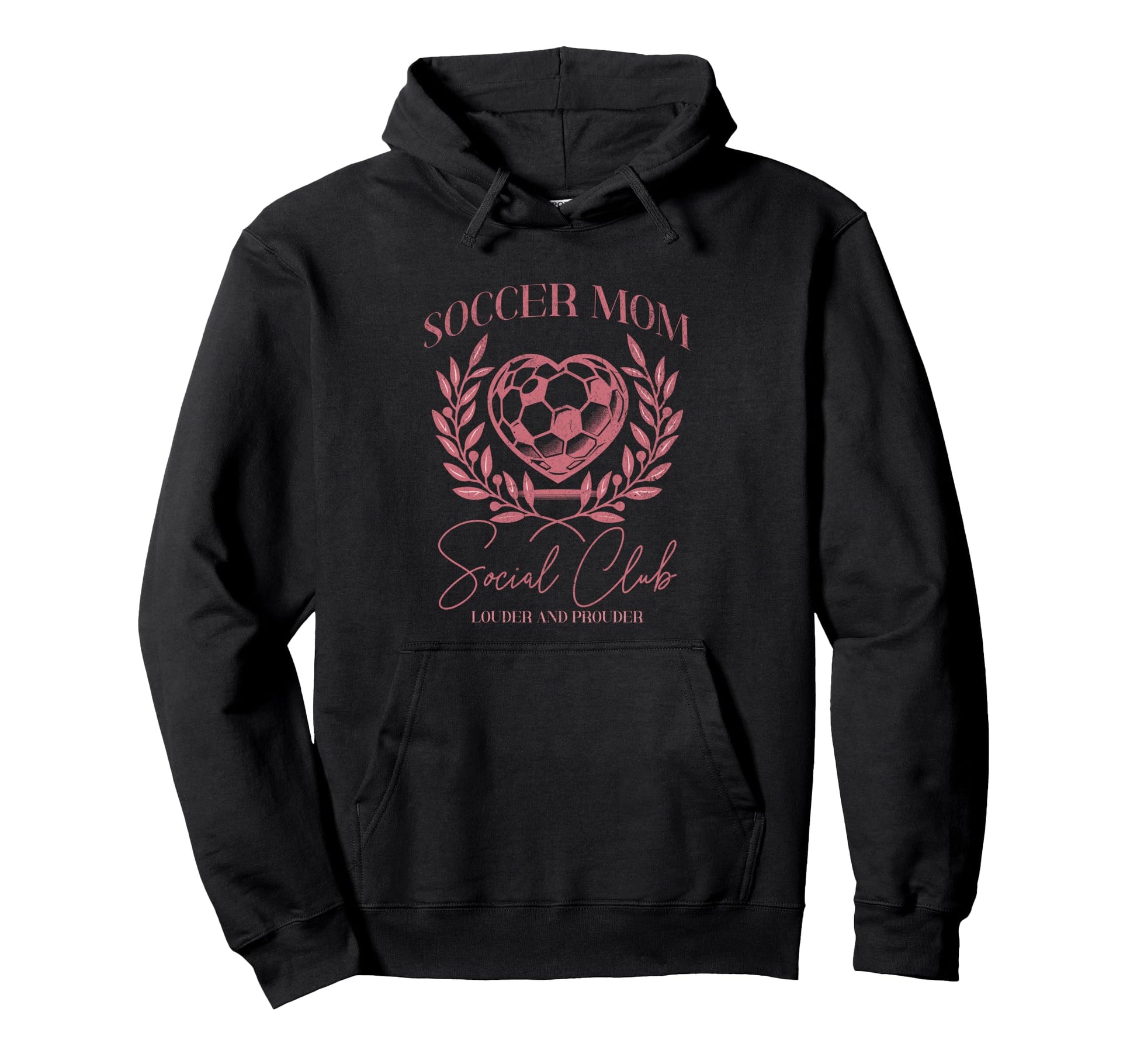 Soccer Mom Social Club Heart Sideline Hoodie - Graphic Print for Adults - T-Shirt, Sweatshirt, Hoodie