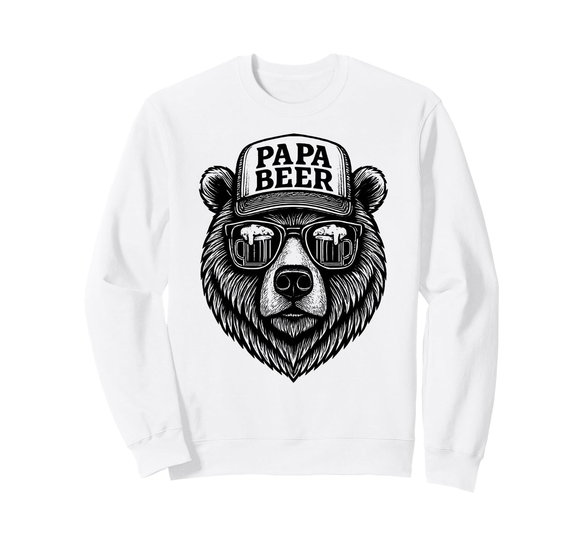 Papa Beer Funny Dad Bear Drinking Sweatshirt - Graphic Print for Adults - T-Shirt, Sweatshirt, Hoodie
