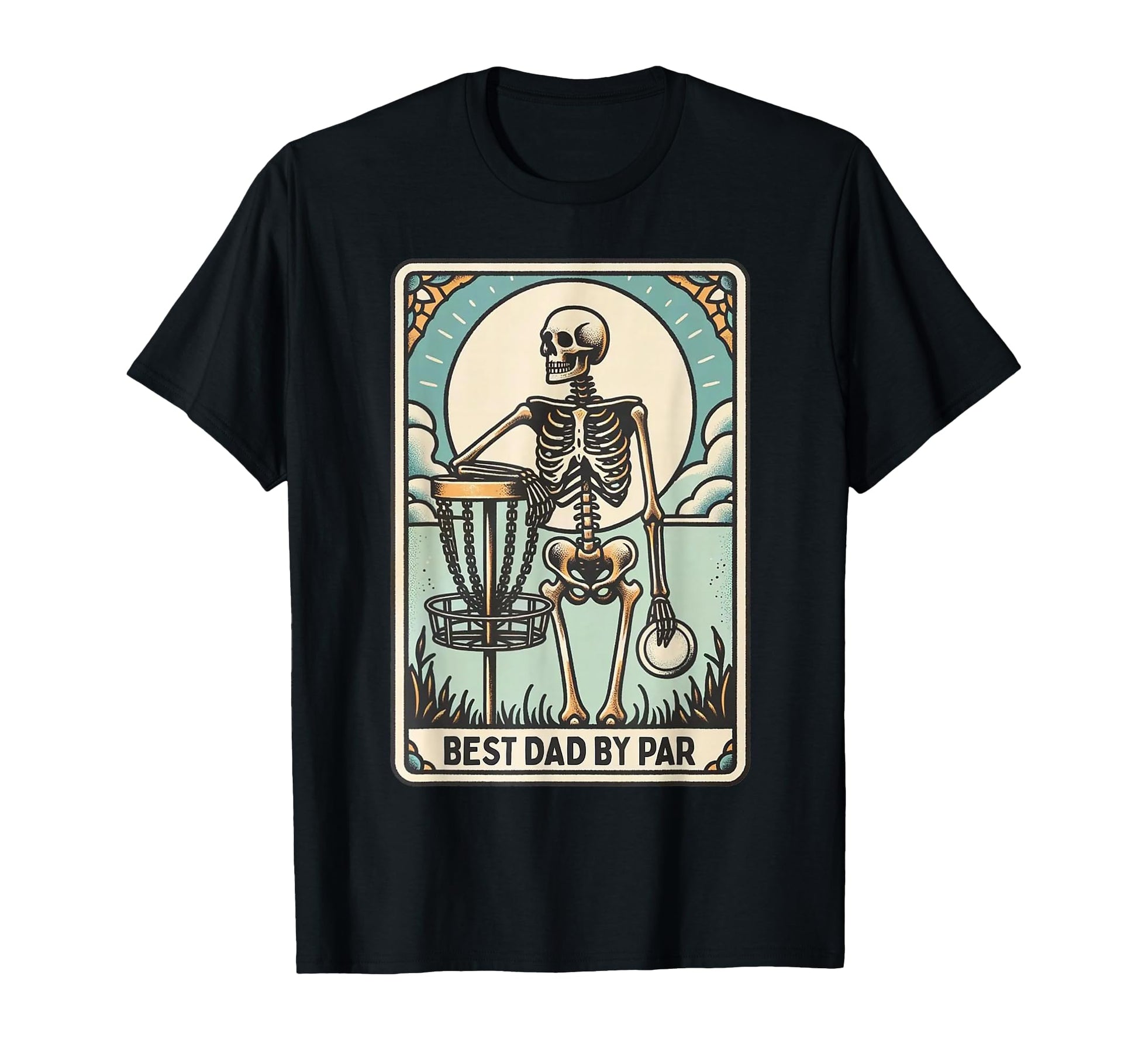 Best Dad Par Disc Golf Dad Skeleton T-Shirt - Trendy Graphic for Adults - T-Shirt, Sweatshirt, Hoodie