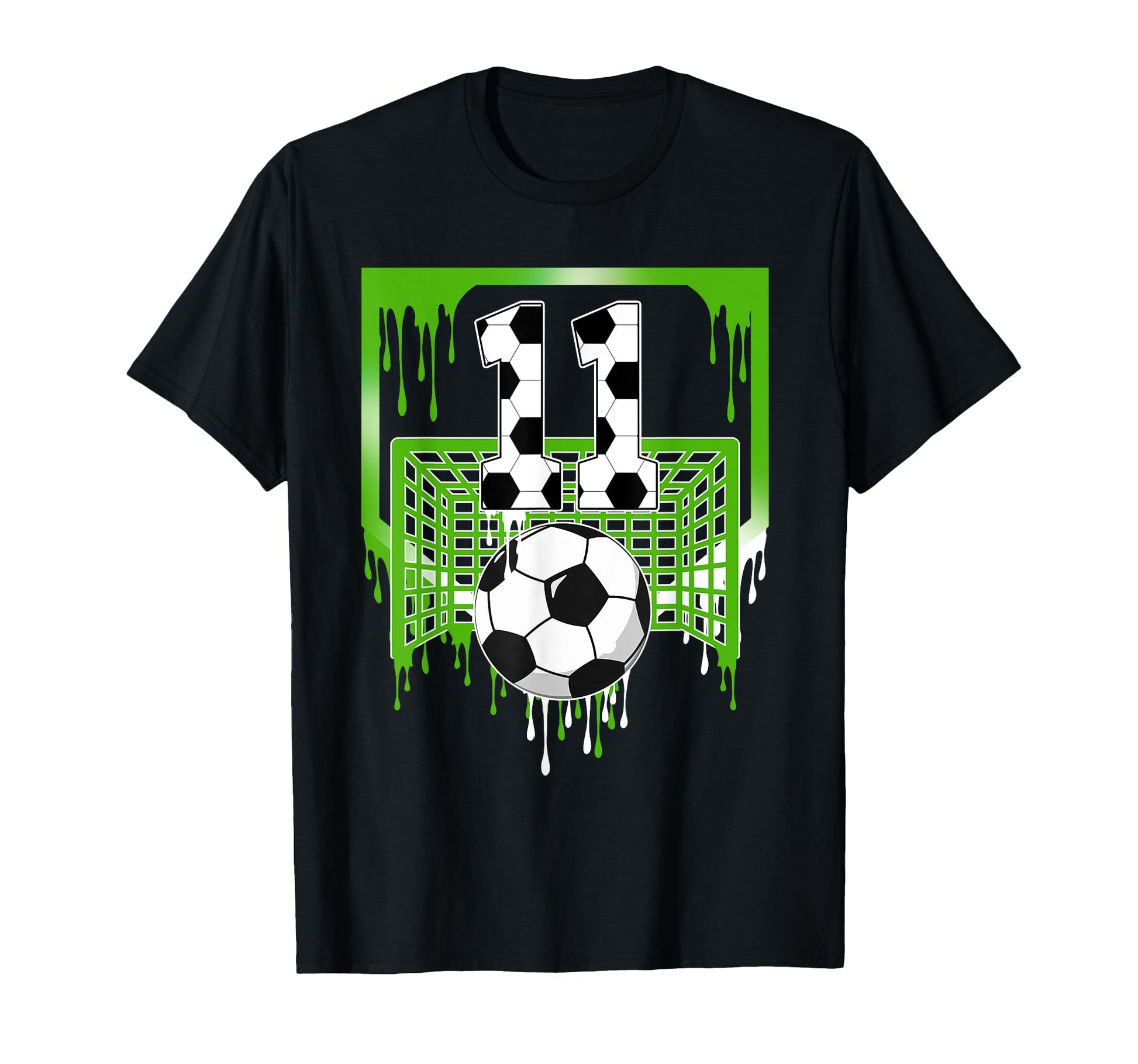 11Th Birthday Soccer Ice Cream Drip 11 T-Shirt - Unique Graphic for Adults - T-Shirt, Sweatshirt, Hoodie