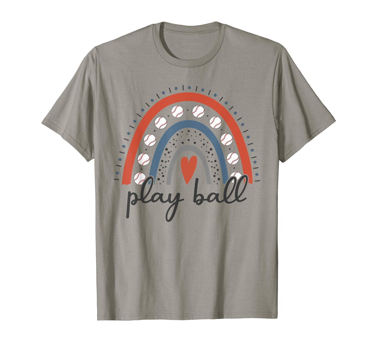 Dlz Funny Play Ball Rainbow Baseball T-Shirt - Novelty Apparel for Adults - T-Shirt, Sweatshirt, Hoodie