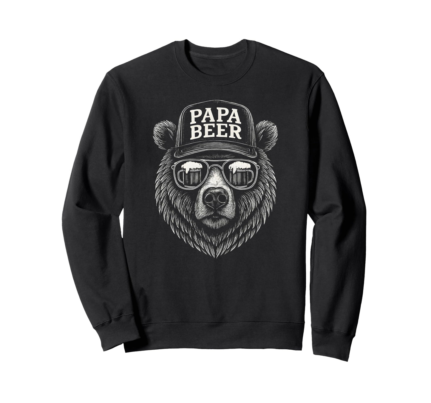 Papa Beer Funny Dad Bear Drinking Sweatshirt - Casual Everyday Wear Unisex - T-Shirt, Sweatshirt, Hoodie