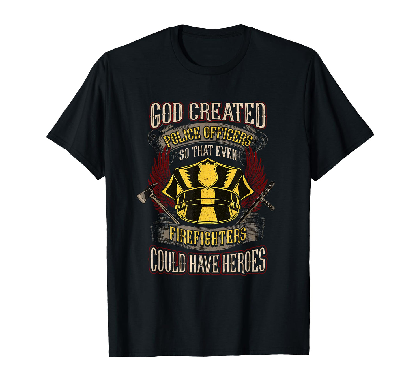 God Created Police Officers Cops T-Shirt - Custom Art Print for Adults - T-Shirt, Sweatshirt, Hoodie