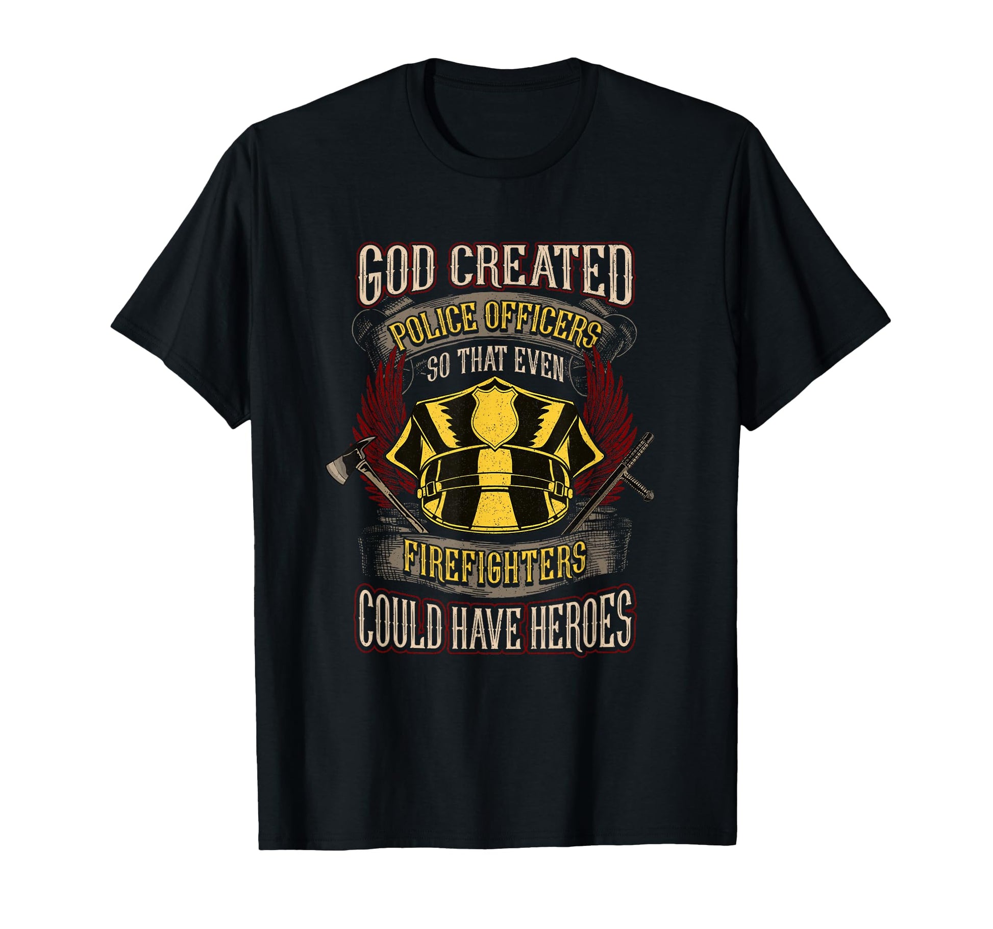 God Created Police Officers Cops T-Shirt - Custom Art Print for Adults - T-Shirt, Sweatshirt, Hoodie