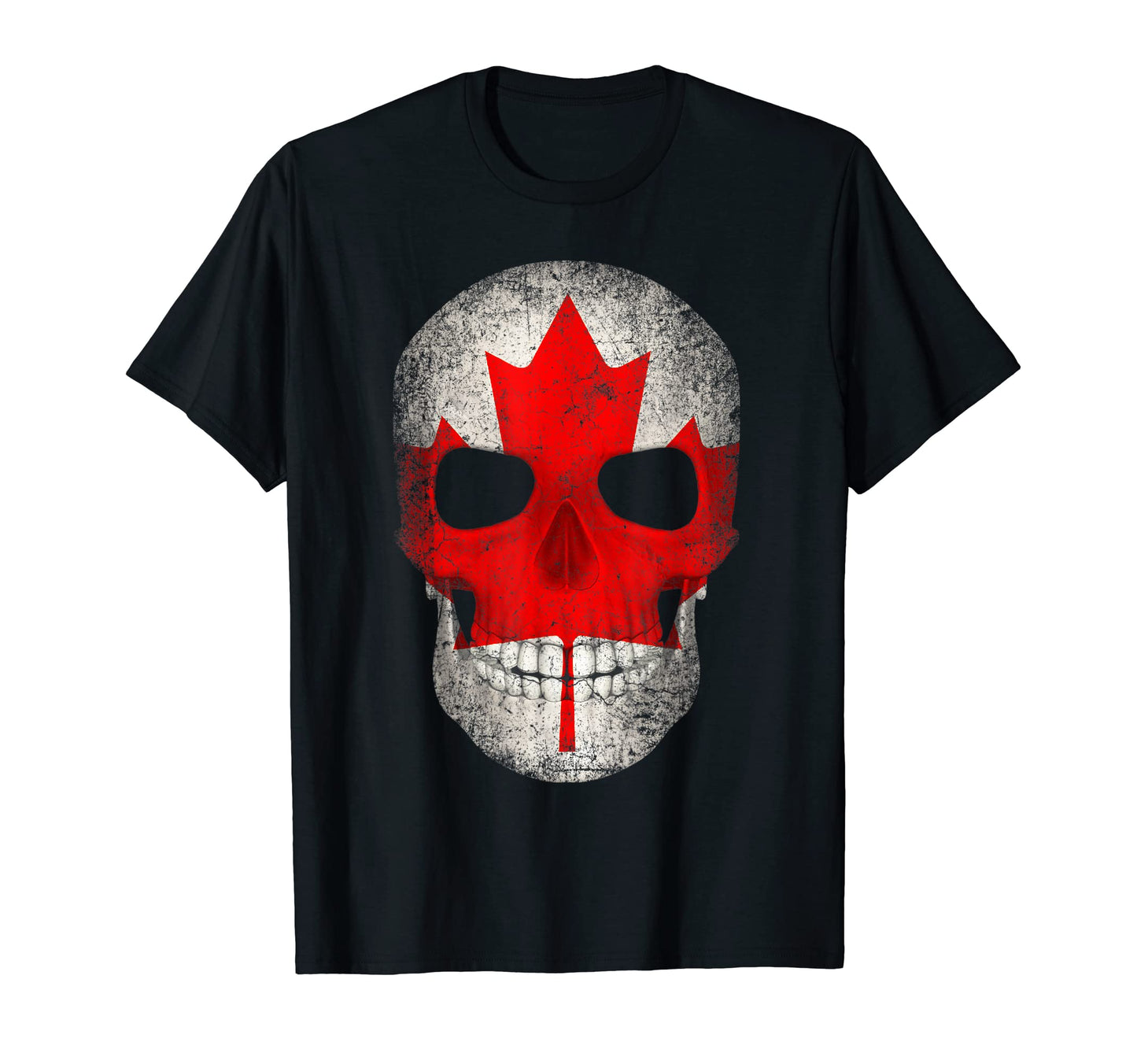 Canada Flag Canadian Skull Hockey Dad T-Shirt - Unique Graphic for Adults - T-Shirt, Sweatshirt, Hoodie