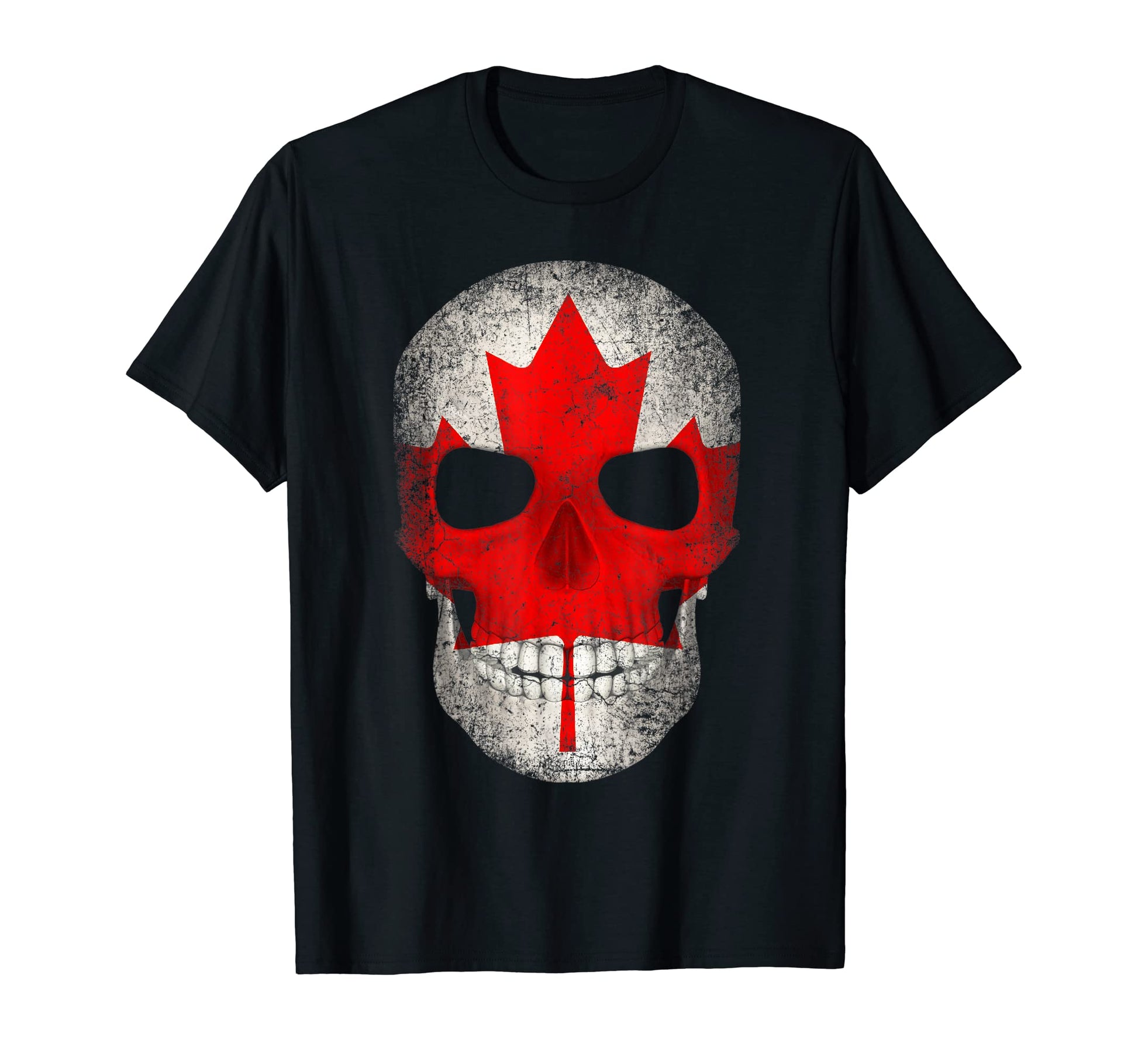 Canada Flag Canadian Skull Hockey Dad T-Shirt - Unique Graphic for Adults - T-Shirt, Sweatshirt, Hoodie