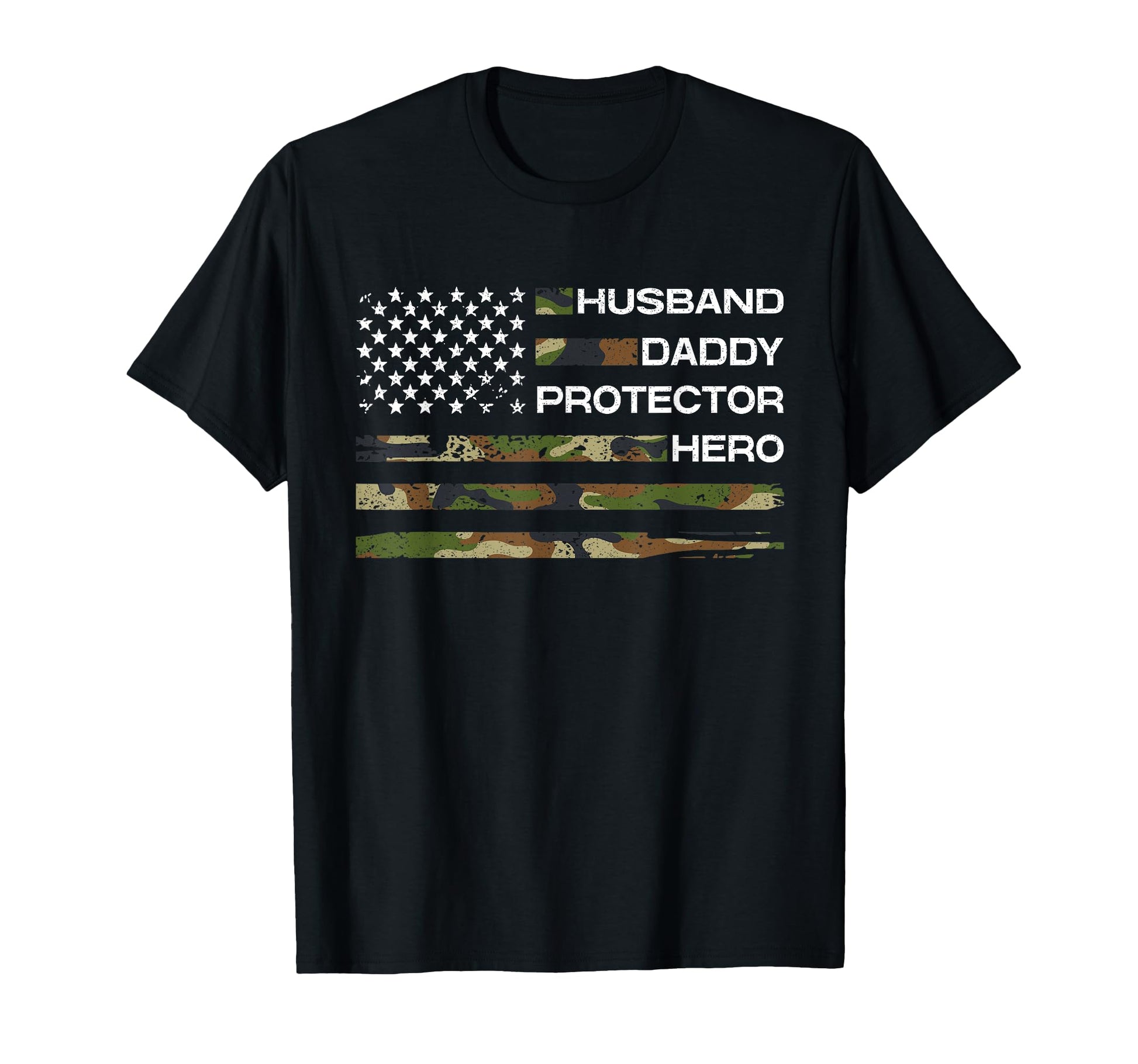 Husband Daddy Protector Hero Veteran T-Shirt - Graphic Print for Adults - T-Shirt, Sweatshirt, Hoodie