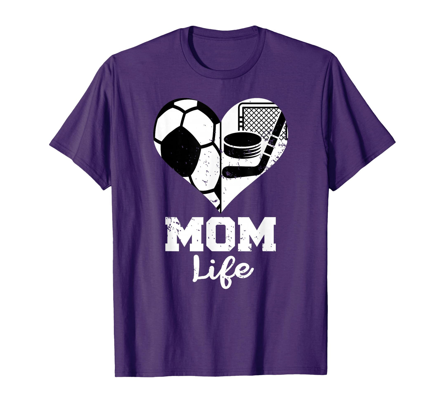 Mom Life Heart Funny Soccer Hockey Mom T-Shirt - Novelty Apparel for Adults - T-Shirt, Sweatshirt, Hoodie
