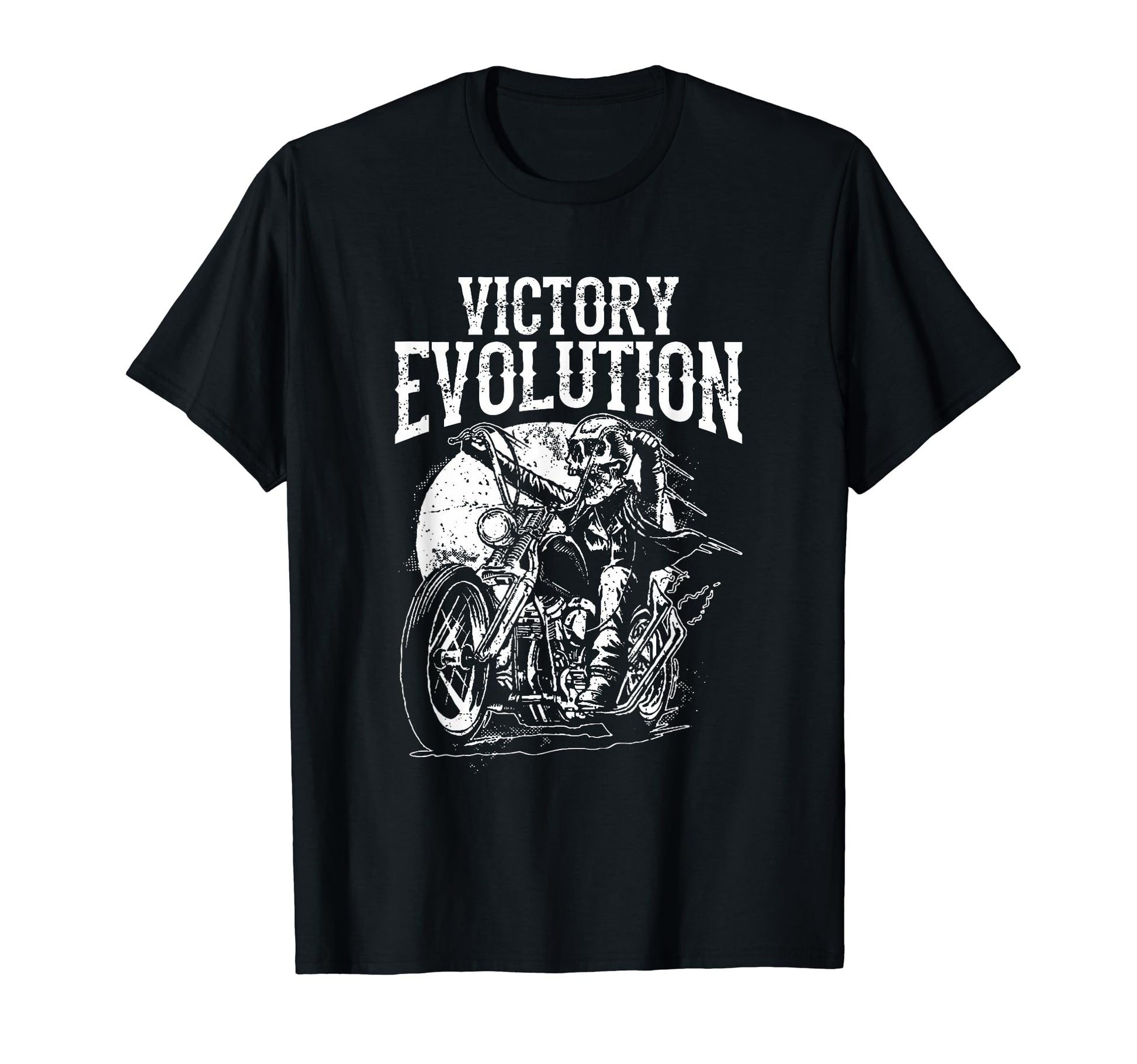 Funny Skull Ride Motorcycle Evolution T-Shirt - Graphic Print Men Women - T-Shirt, Sweatshirt, Hoodie