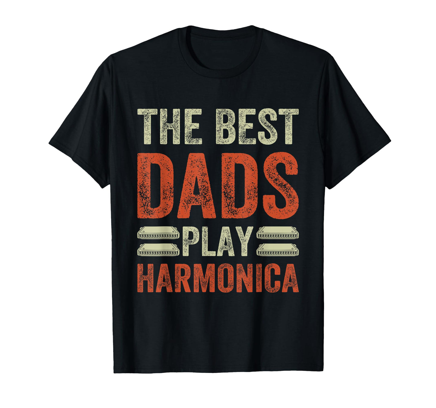 Best Dads Play Harmonica Harmonicist T-Shirt - Custom Art Print Men Women - T-Shirt, Sweatshirt, Hoodie